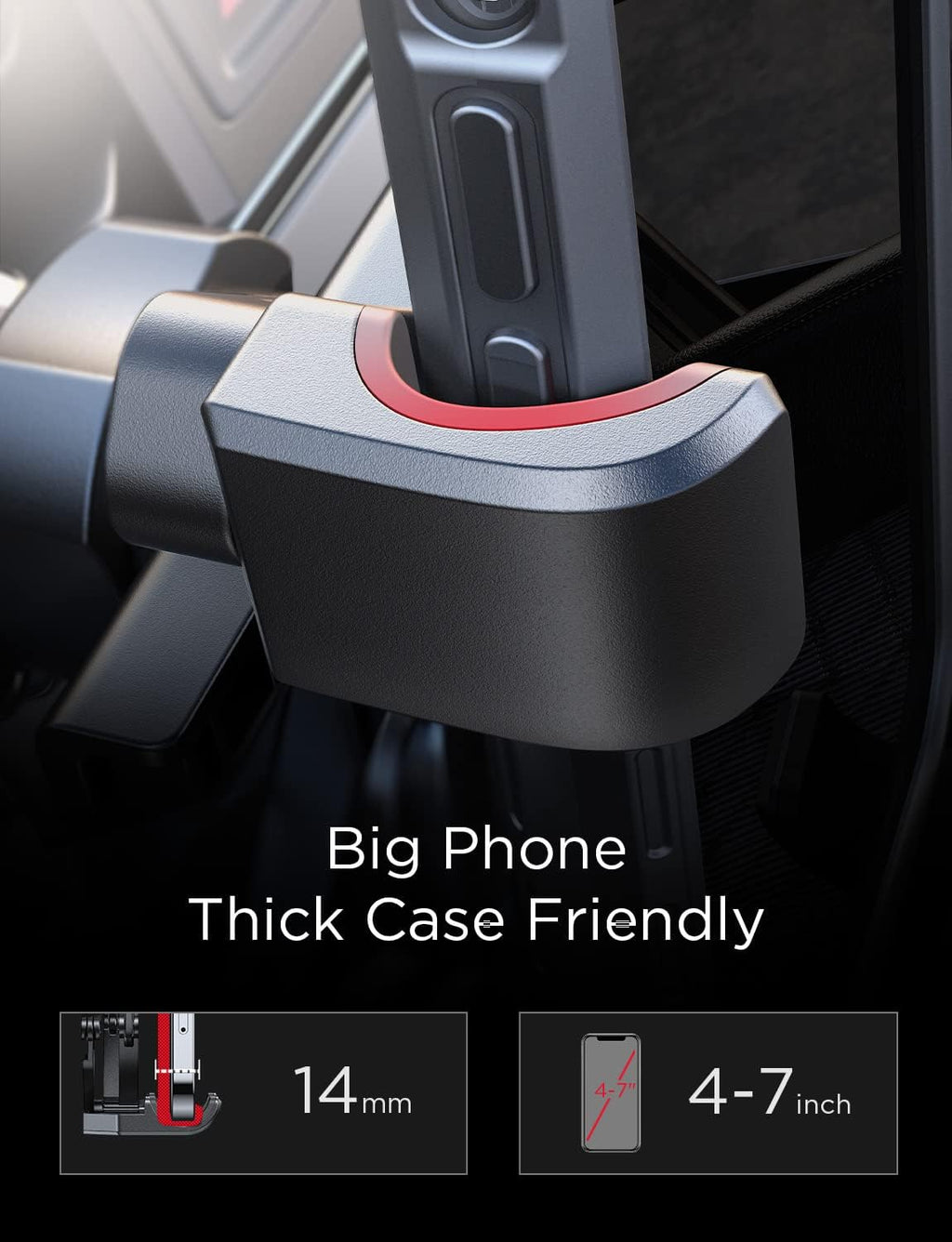 Car Phone Holder Mount Vent 2025 Gravity Air Vent Phone Holders for Your Car for iPhone 16 Pro Max with Vent Clip Hand Free Cell Phone Car Mount Holder for iPhone 15 Plus Samsung Red