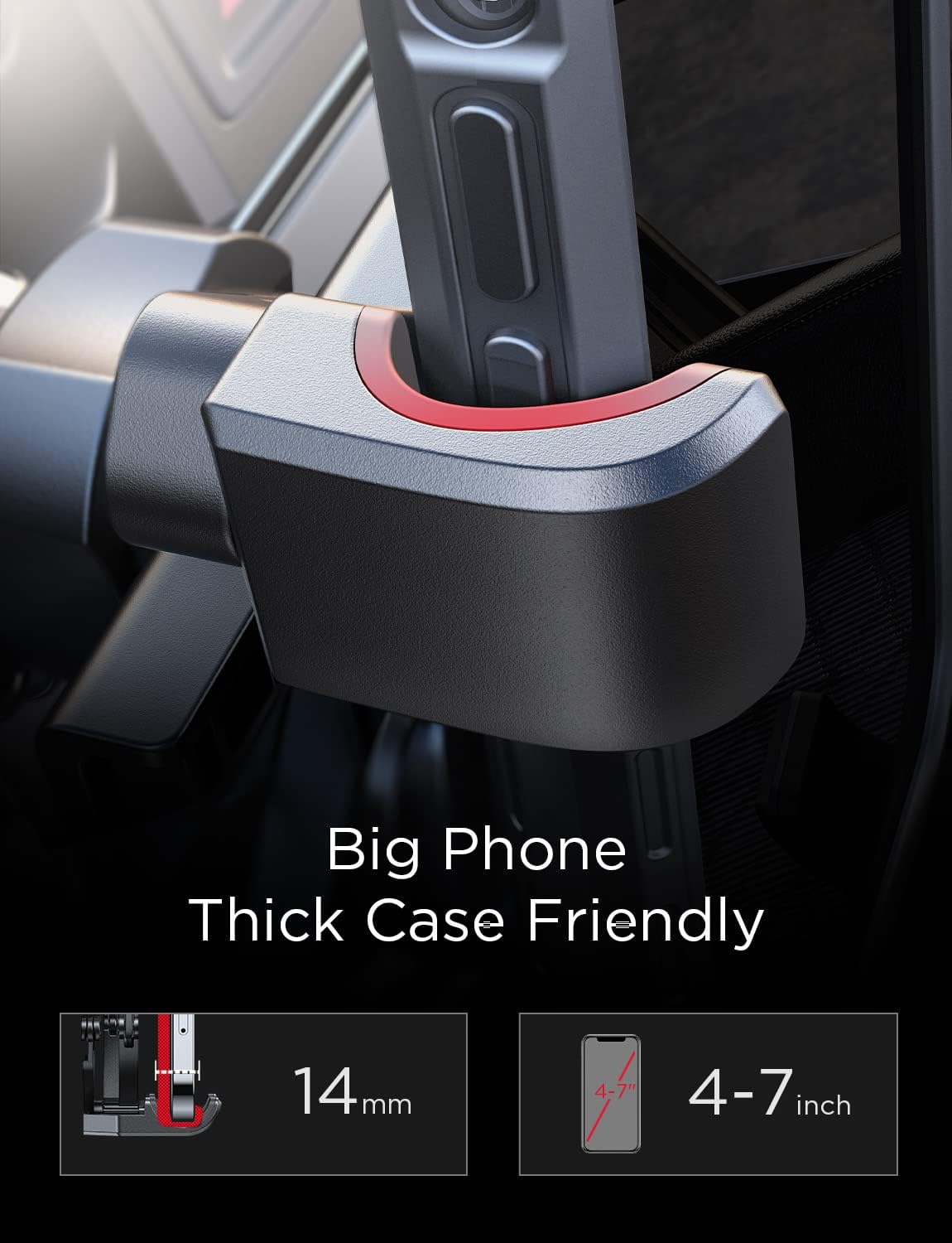 Car Phone Holder Mount Vent 2025 Gravity Air Vent Phone Holders for Your Car for iPhone 16 Pro Max with Vent Clip Hand Free Cell Phone Car Mount Holder for iPhone 15 Plus Samsung Red