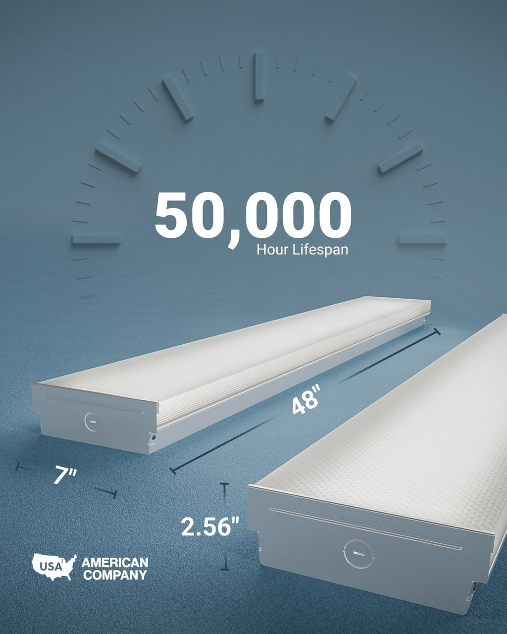 Sunc Pac Inc LE Prism Wraparoun Ceilin Light 12.5W/25W/50 Selectable 650 Lumens 3CC 4000K/5000K/6000K Linkabl Commercia Industria Warehous Garage Non-Dimmable AC120-277V ETL
