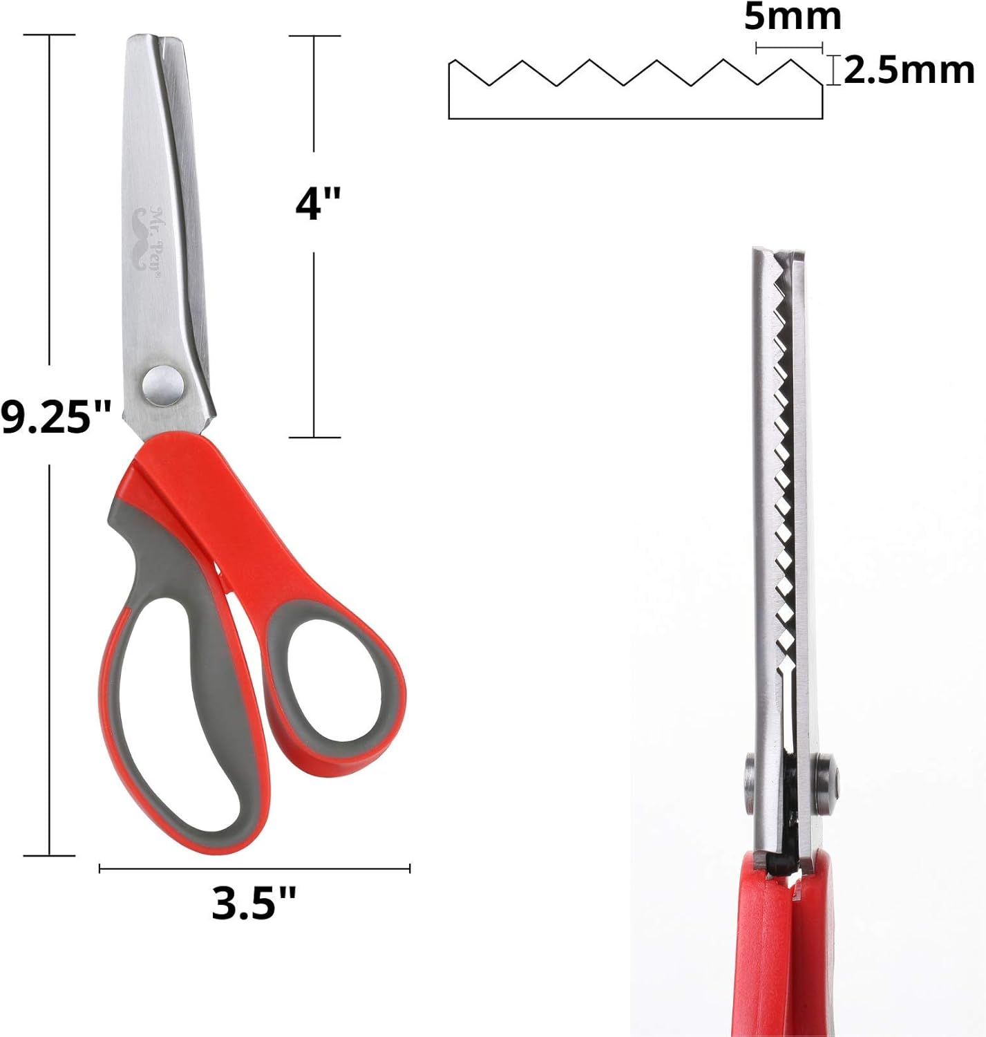 Pinkin Shear Comfor Grip Craft Zi Za Cu Sewin Scissors Scallope Scissor fo Fabric Professiona Handhel Dressmaking Suitabl fo Man Kind o Fabric an Paper