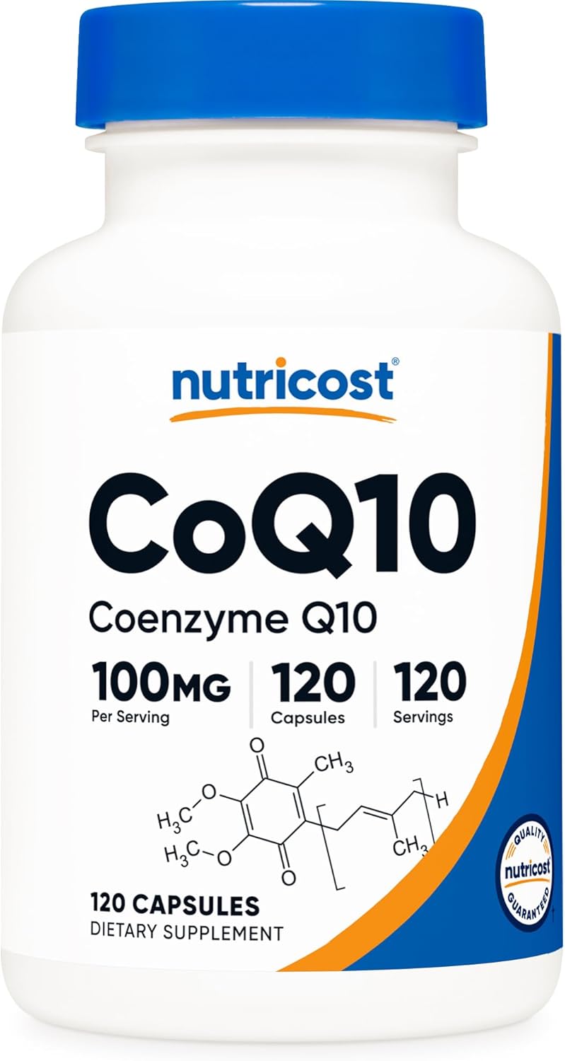 Nutricos CoQ1 100mg 12 Vegetaria Capsules 12 Serving Hig Absorption Vegetarian Non-GMO Coenzym Q10