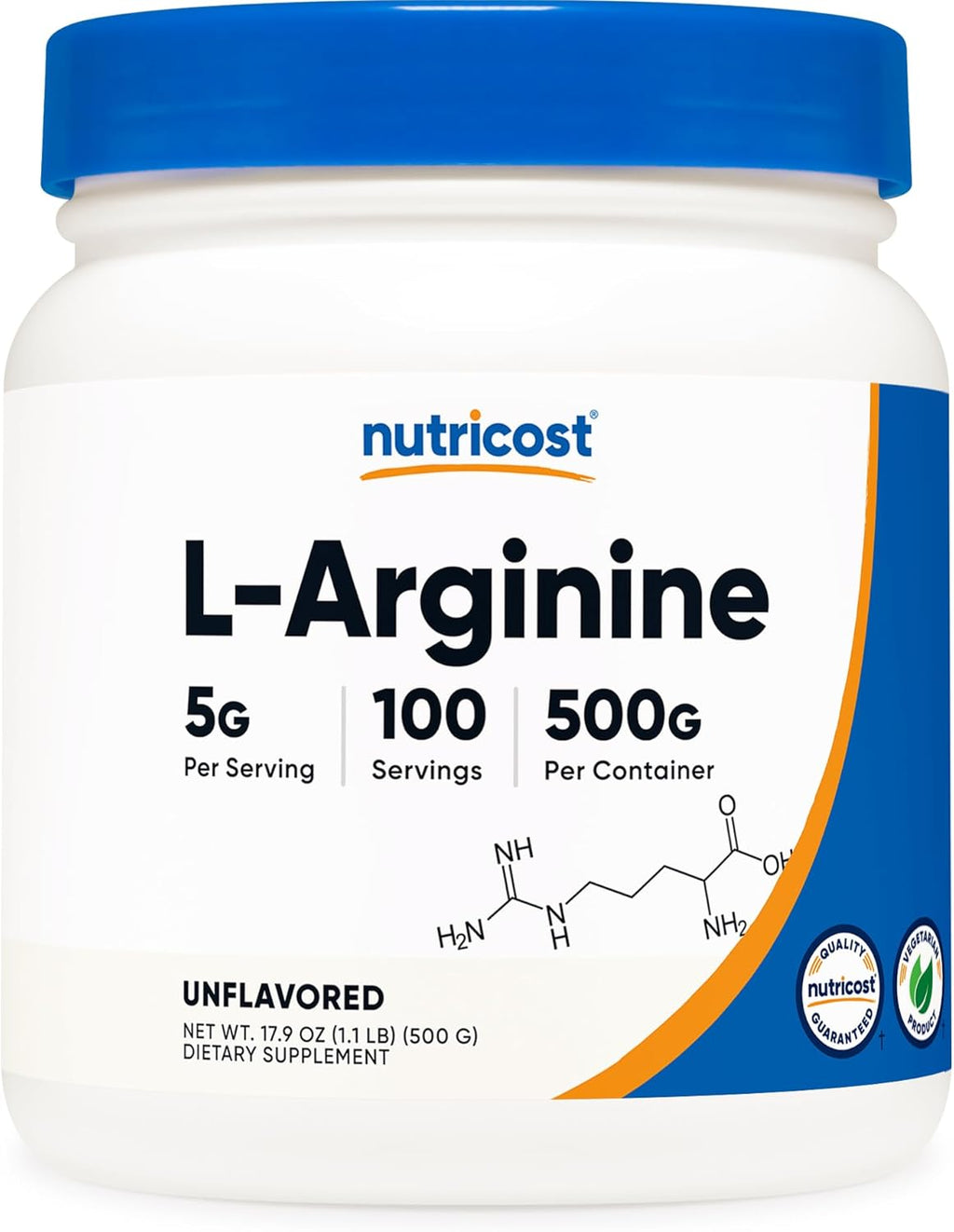 Nutricost L-Arginine Powder 1KG - Pure L-Arginine, 5g Per Serving