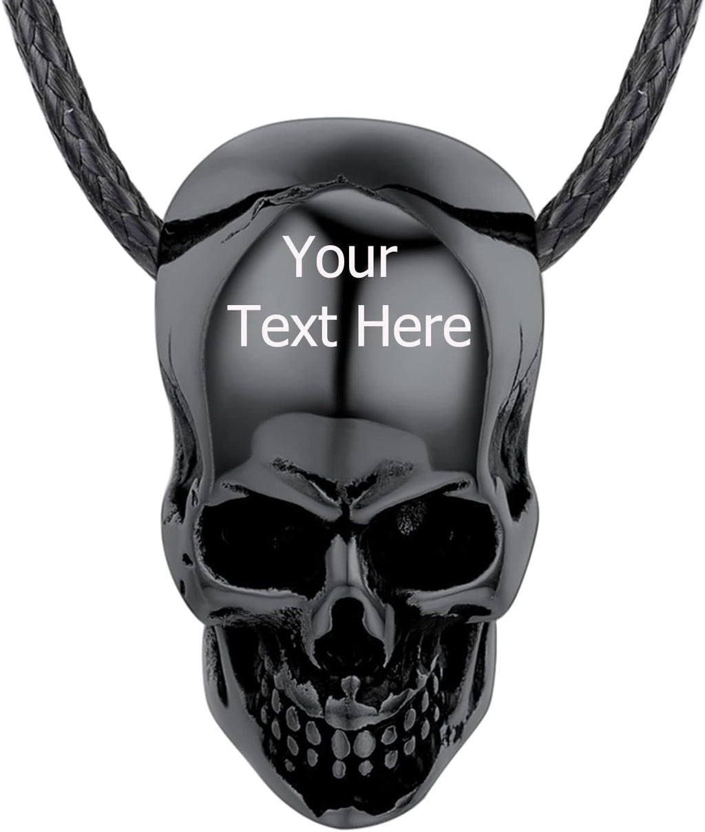 U7 Men Pendant Necklaces, Stainless Steel Necklace for Men, Cool Guitar Pick Skull/Alligator Dinosaur Skeleton Tyrannosaurus Rex/Gothic Skull/Octopus/Evil Demon Hannya Mask Pendant with Chain