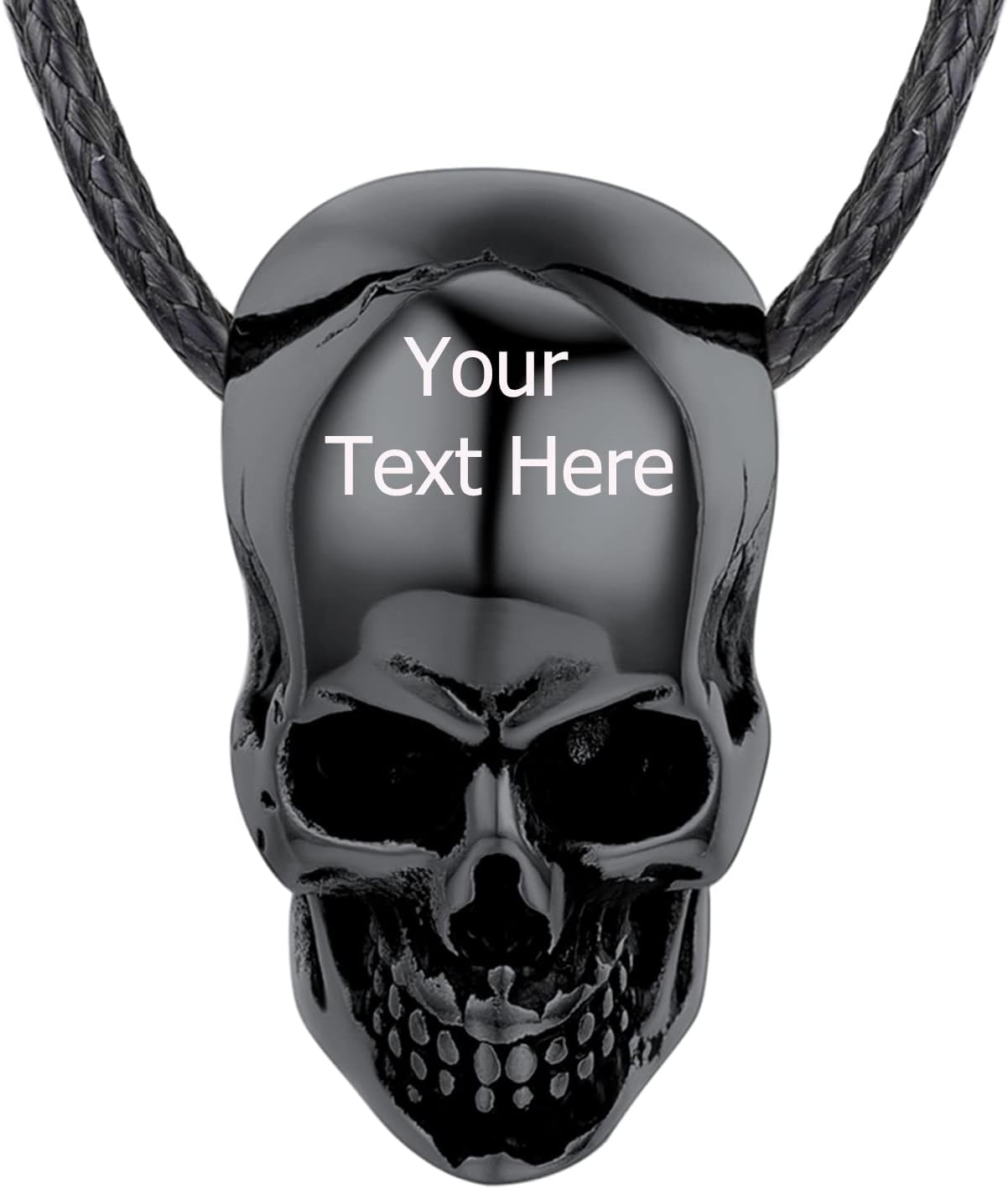 U7 Men Pendant Necklaces, Stainless Steel Necklace for Men, Cool Guitar Pick Skull/Alligator Dinosaur Skeleton Tyrannosaurus Rex/Gothic Skull/Octopus/Evil Demon Hannya Mask Pendant with Chain