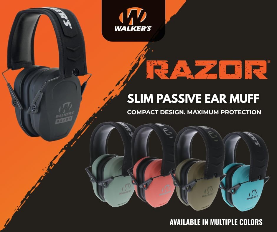 Walker's Slim Passive Earmuff Hearing Protection FDE Come and Take It