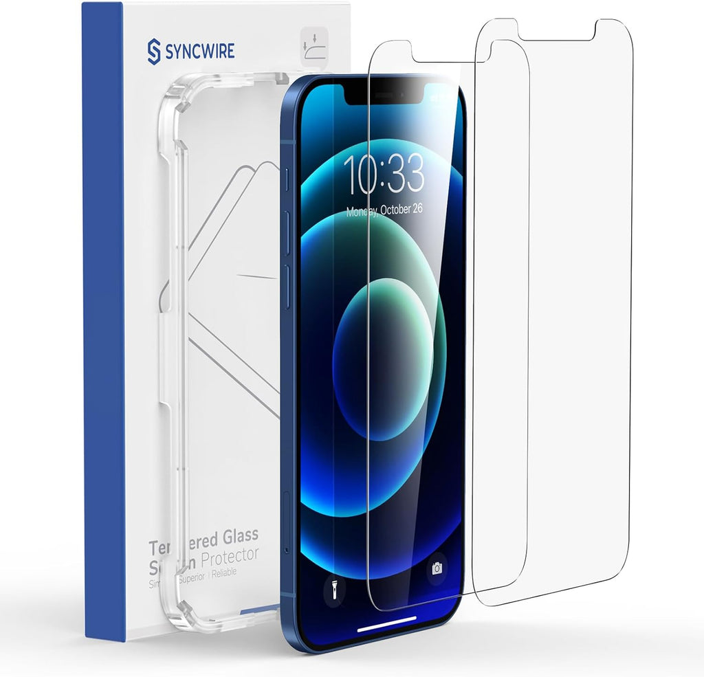 Scree Protecto fo iPhon 12/1 Pro Tempere Glas Fil [Eas Installatio Frame [9 Hardness [Cas friendly [99.99 H Clear [Bubbl Free [Sensitiv Touch fo Appl 6.1inc  Pack