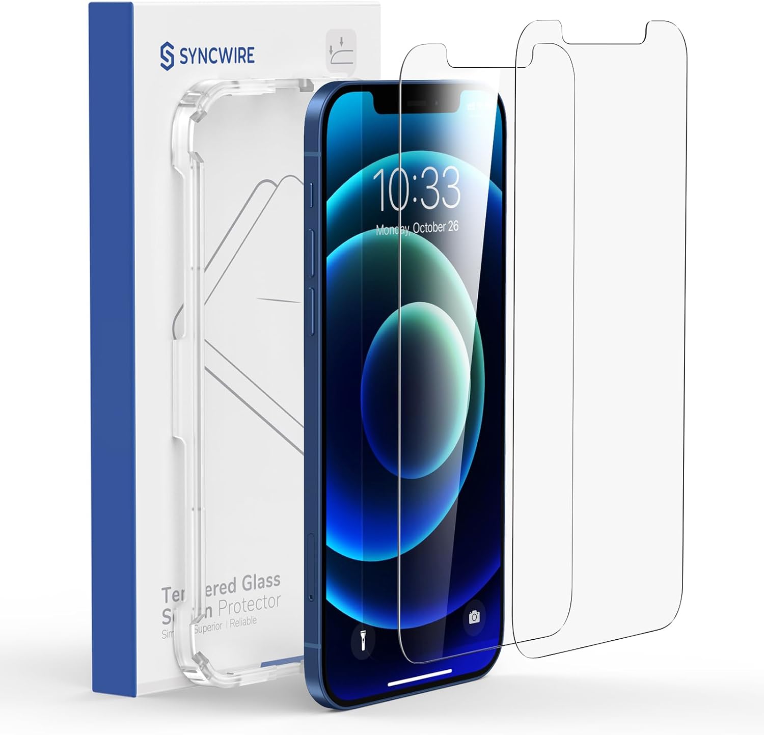 Scree Protecto fo iPhon 12/1 Pro Tempere Glas Fil [Eas Installatio Frame [9 Hardness [Cas friendly [99.99 H Clear [Bubbl Free [Sensitiv Touch fo Appl 6.1inc  Pack