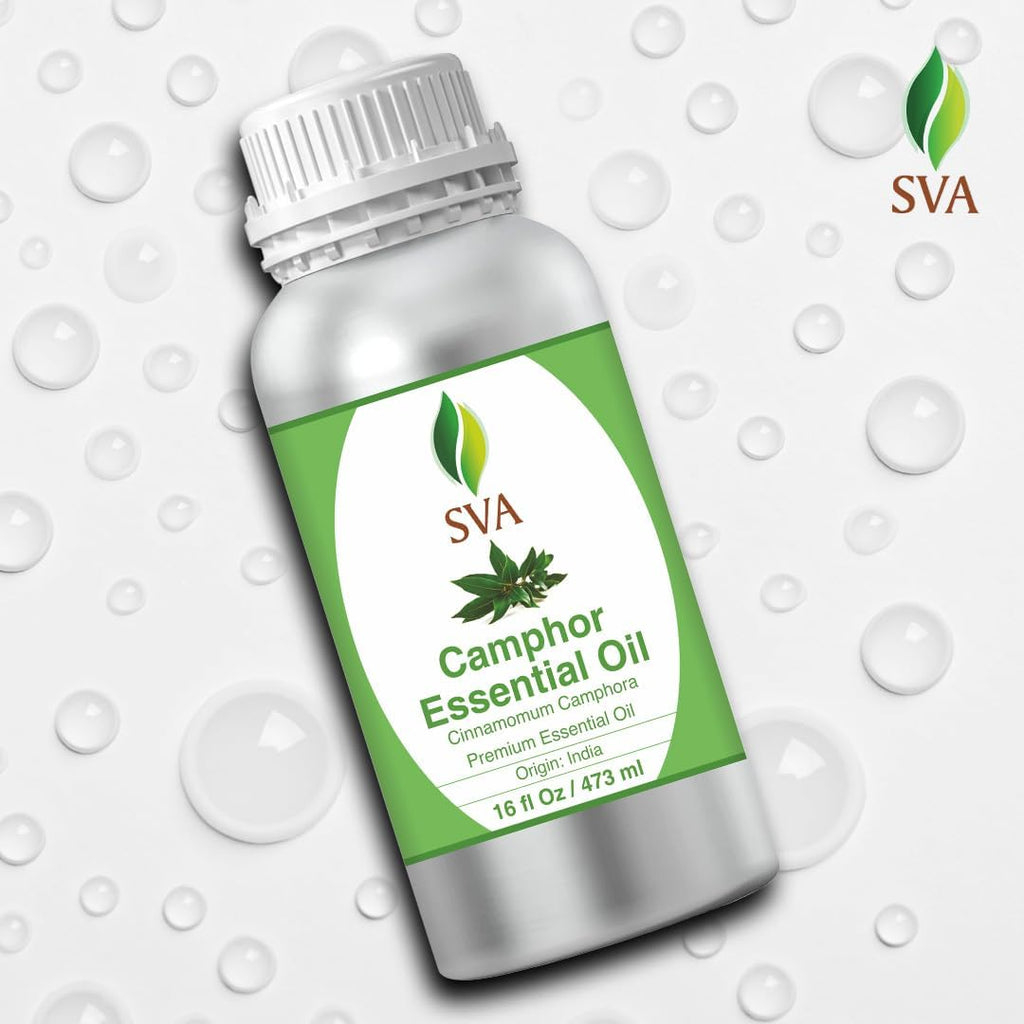 SVA Camphor Essential Oil ¨C 16 Fl Oz ¨C 100% Natural Camphor Oil - for Diffuser, Hair Care, Face, Skin Care, Aromatherapy, Scalp and Body Massage, Soap and Candle Making