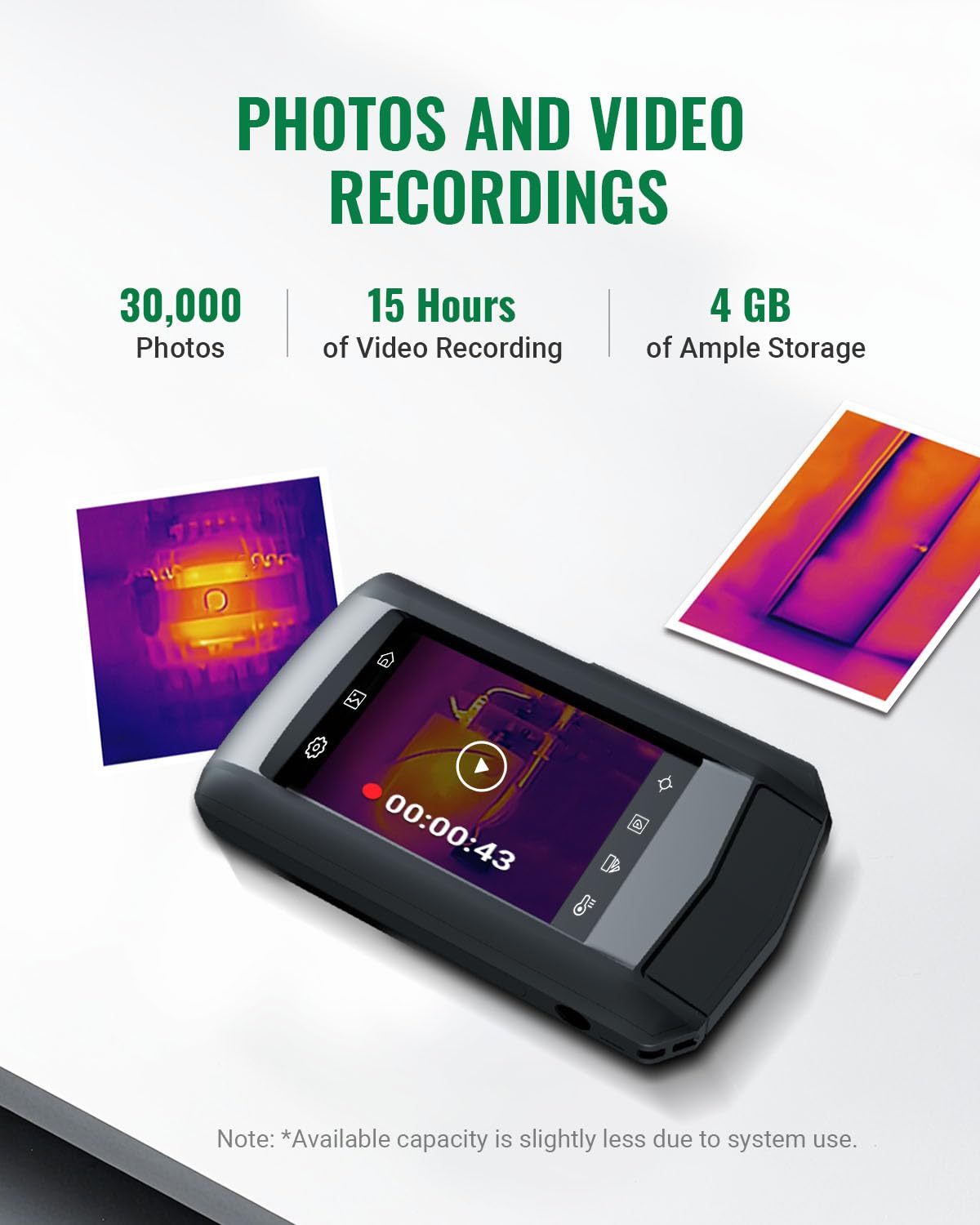 HP9 Therma Imagin Camera,3.5inc Touc Scree Therma Camer wit Visua Camera 24 24 Supe Resolution Intelligen Scen Detection 9 9 I Resolution 2 H Vide Recording -4¡ã t 662¡ãF