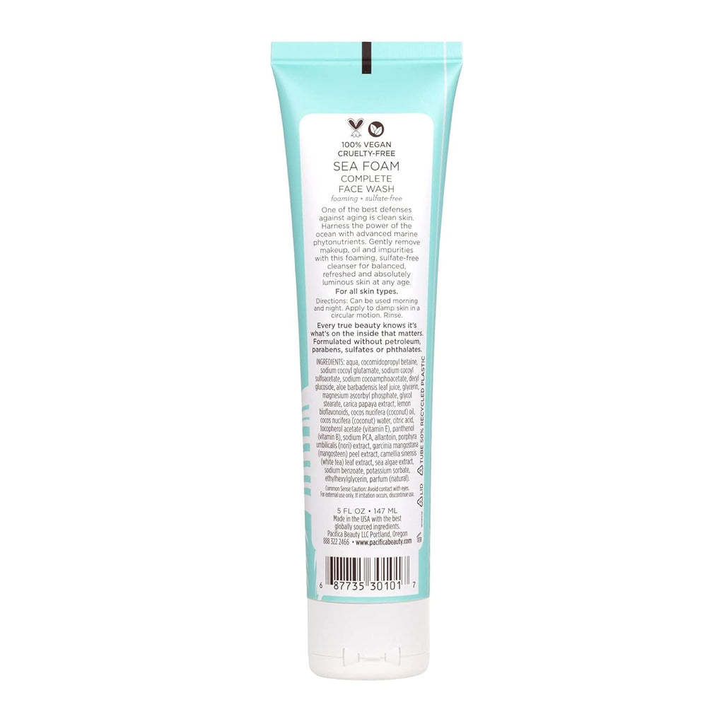Pacific Beaut Complet Fac Wash Gentl Dail Facia Cleanse fo Al Ski Types Remove Makeup Oi Dirt Se Foam oz Pack