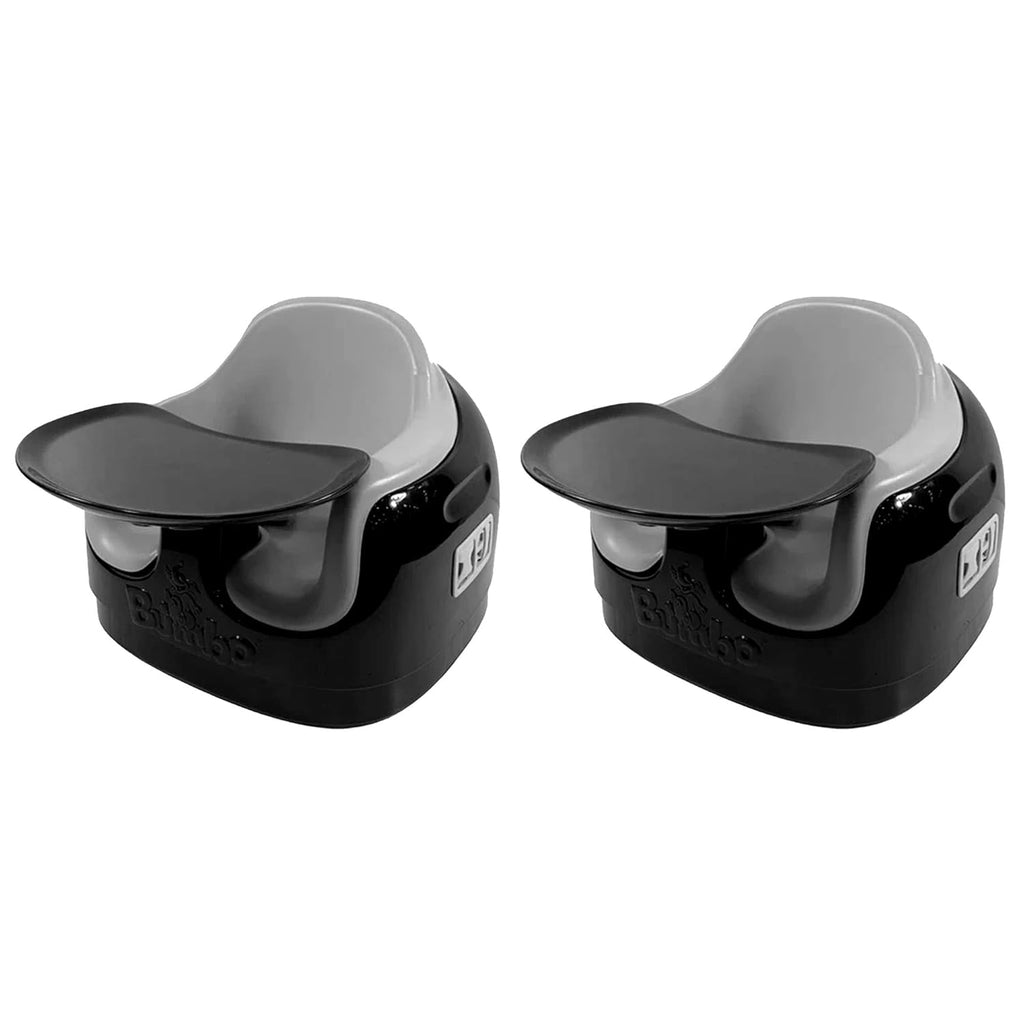 Bumbo 2 Pack 3-in-1 Multi-Seat for 6 to 36 Months, Travel Baby Feeding and Play Floor Seat, All-in-One Portable Booster with Tray Toddler High Chair, Black/Cool Grey