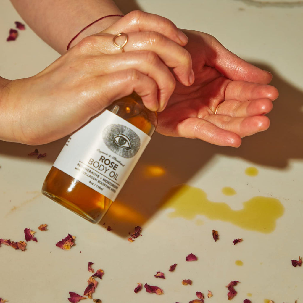 Anim Mund Apothecar Ros Bod Oi Botanicall Dens Adaptogeni Collage Formul Mad wit Organi Moring Jojob Oi fo Ski Rejuvenatio Ros Scente Hydratin (4o 118ml)