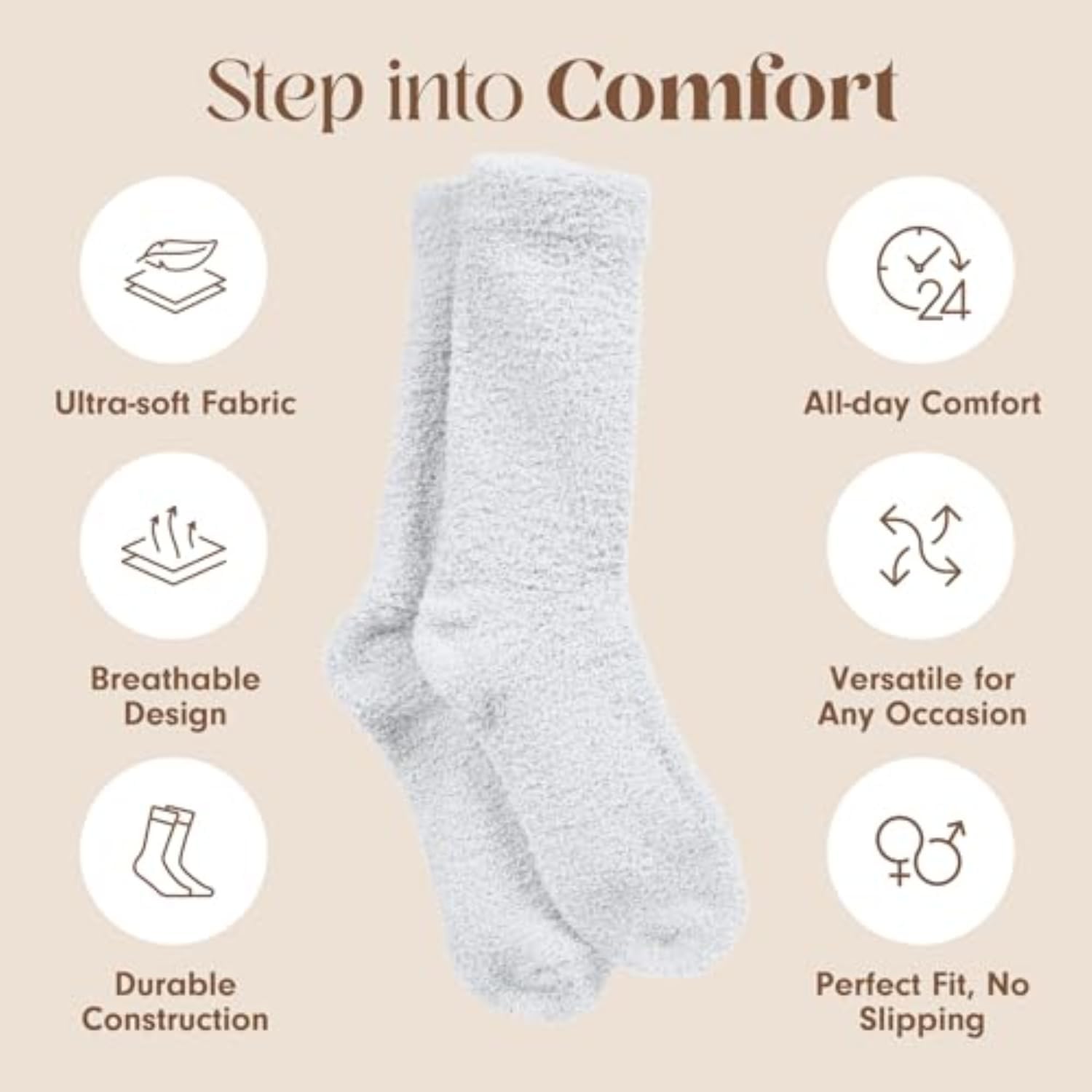 Unboxme Gifts Warm Cozy Ultra-Luxe Cloud Sock for Women Men - Super Soft Luxurious Fabric Sleep Socks