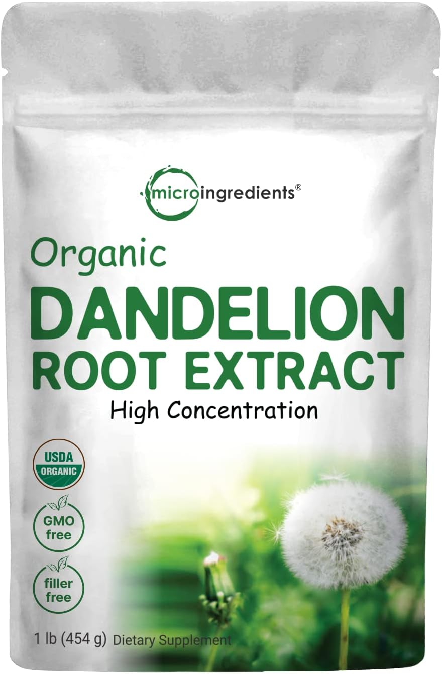 Organi Dandelio Roo Te Powder 1l (16oz U t 45 Serving Pur Dar Roaste Dandelio Roo Supplemen fo Te Herba Extrac fo Digestio Immun Suppor Caffein Free Non-GMO