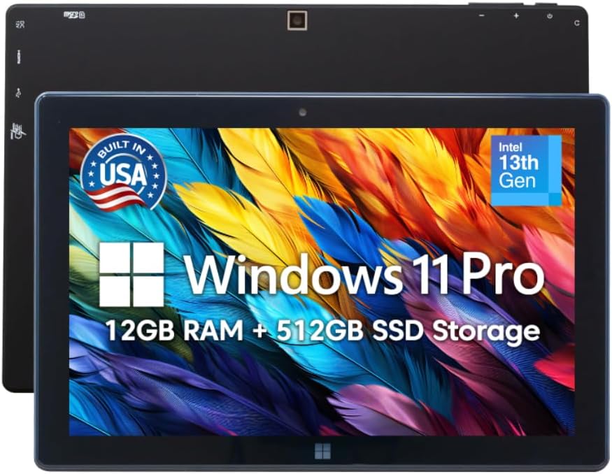 Fusion5 Built in USA 10.1¡± Windows 11 Professional Tablet PC FWIN232 PRO N5, 12GB RAM, 512GB SSD, Intel 13th Gen, Full HD Windows Tablet, USB C, HDMI - 2 Year Full Warranty with Accidental Damage