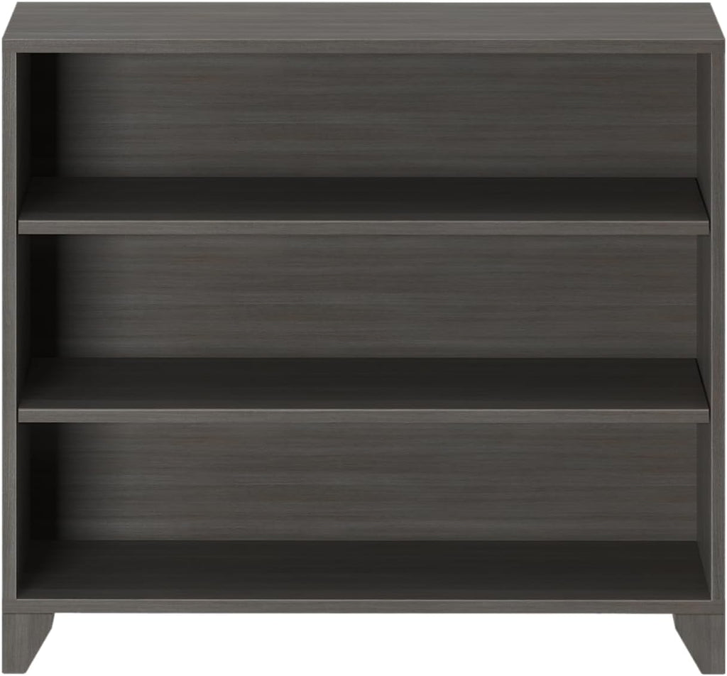 Plank+Beam Classic 3 Shelf Adjustable Bookcase, Engineered Wood Bookshelves for Home, Adjustable Shelves for Versatile Storage, 3 Tier Storage Organizer Bookshelf, Clay