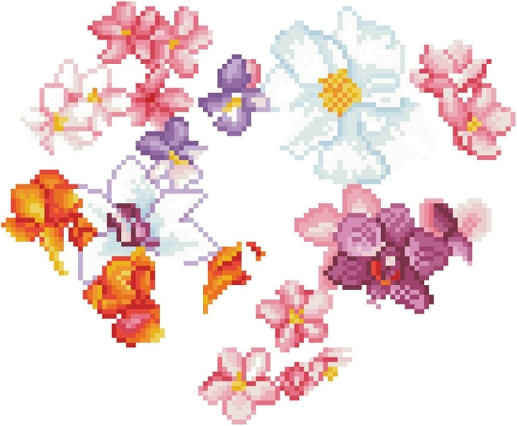 DIAMON DOT Flowe Hear wit Fram Flora Diamon Paintin Kit fo Adult Diamon Ar Kit Relaxin Creativ Craf Ki wit Dot Gem 14.5inchx14.5inch