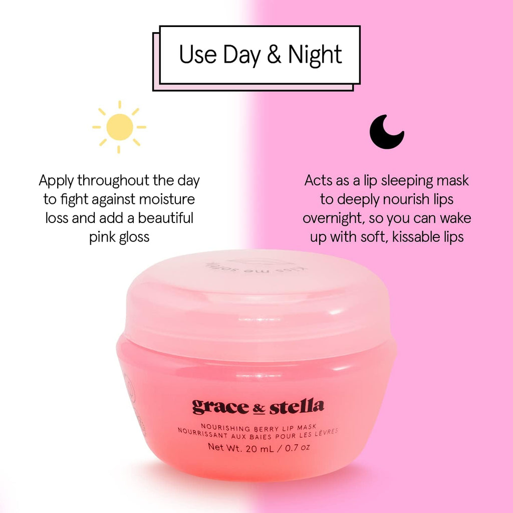 grace & stella Award Winning Lip Butter - Hydrating Lip Balm - Nourishing Lip Mask (1-pack) Travel Essentials, Travel Size Toiletries, Birthday Gifts for Women & Teens - Overnight Lip Repair - Vegan