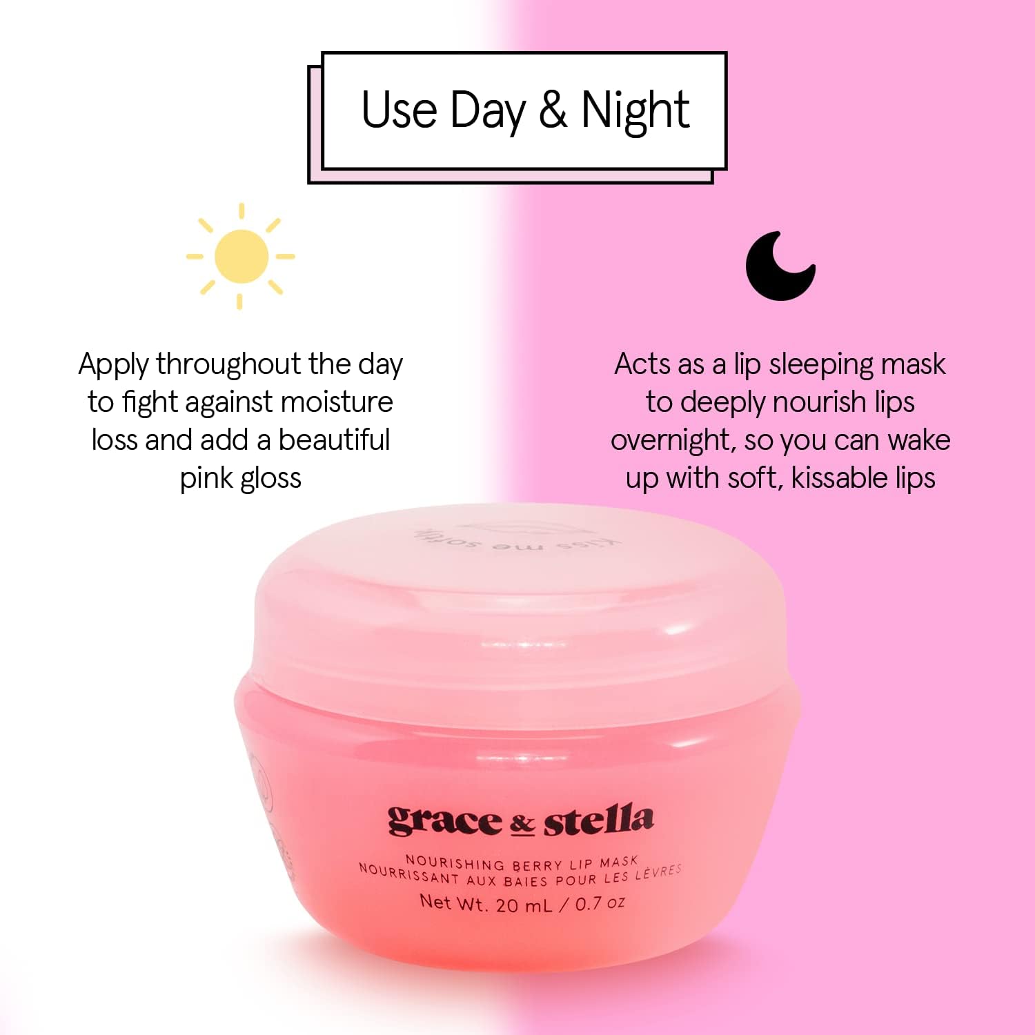 grace & stella Award Winning Lip Butter - Hydrating Lip Balm - Nourishing Lip Mask (1-pack) Travel Essentials, Travel Size Toiletries, Birthday Gifts for Women & Teens - Overnight Lip Repair - Vegan