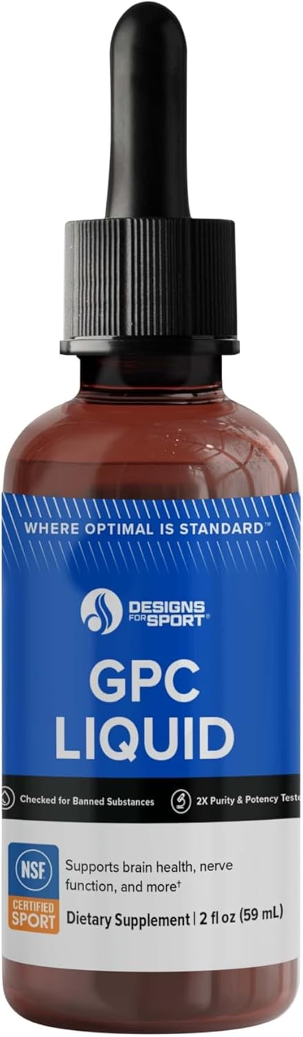 Design fo Spor GP Liqui Support Cholin Statu Brai Health L-Alpha-Glycerylphosphorylcholin NS Certifie fo Spor 5 m ( f oz) 3 Servings