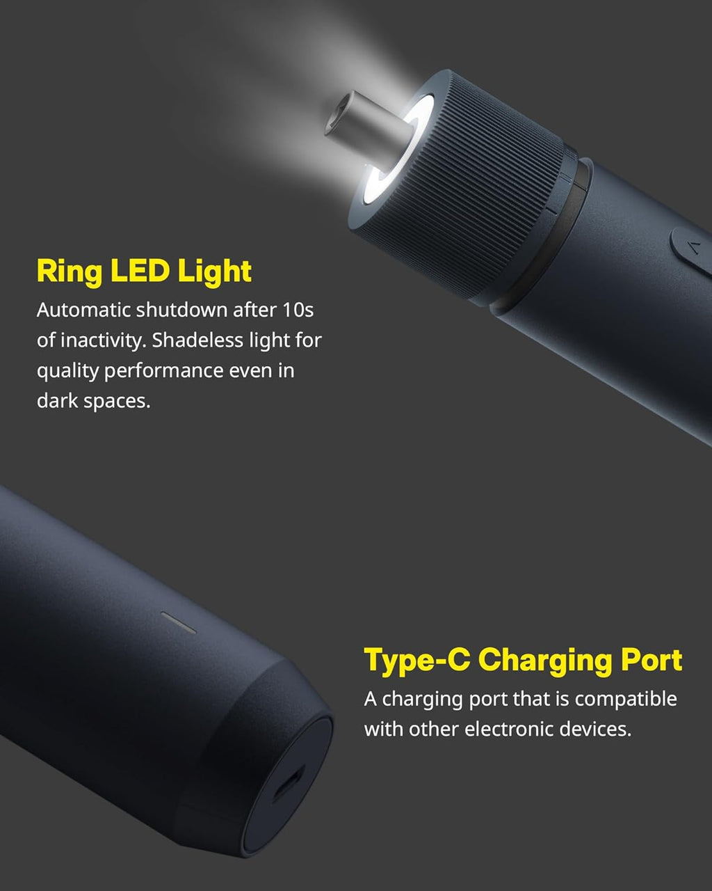 HOT Electri Screwdrive Kit Upgrade 1/4' He 2 Bits Magneti Lid Rechargeabl Cordles Screwdriver Torqu Settings 1500mA Battery LE Light Idea fo Assemblin Furniture Hom Repair