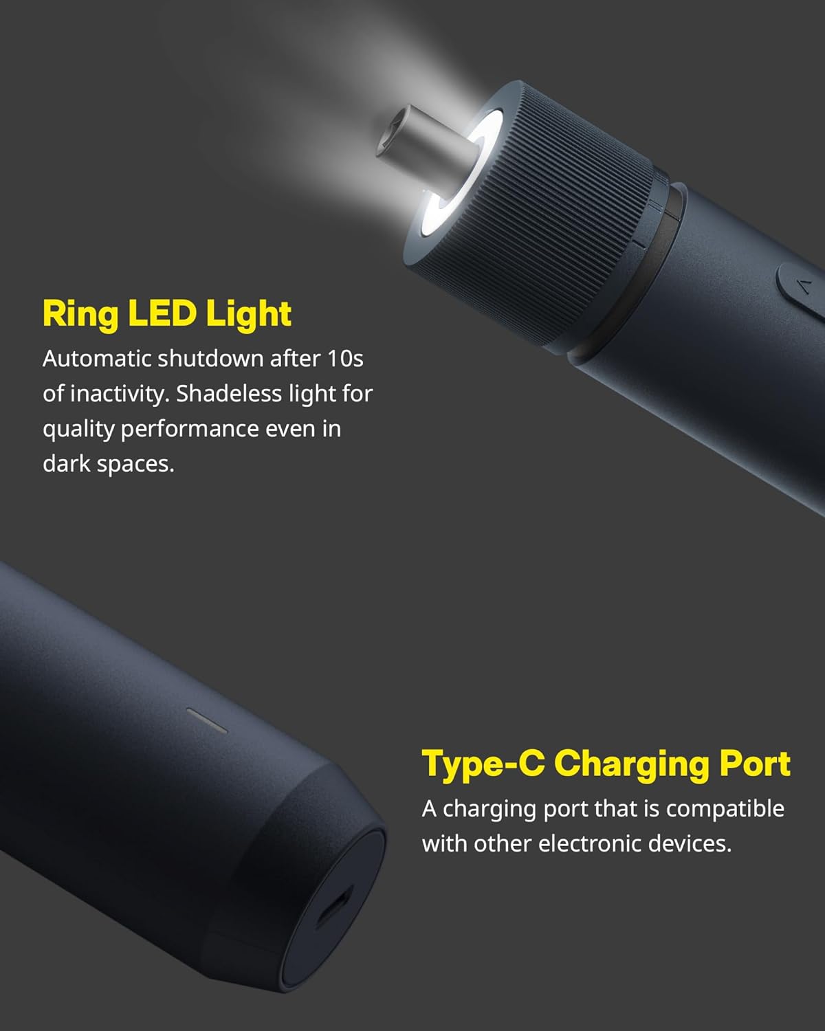 HOT Electri Screwdrive Kit Upgrade 1/4' He 2 Bits Magneti Lid Rechargeabl Cordles Screwdriver Torqu Settings 1500mA Battery LE Light Idea fo Assemblin Furniture Hom Repair