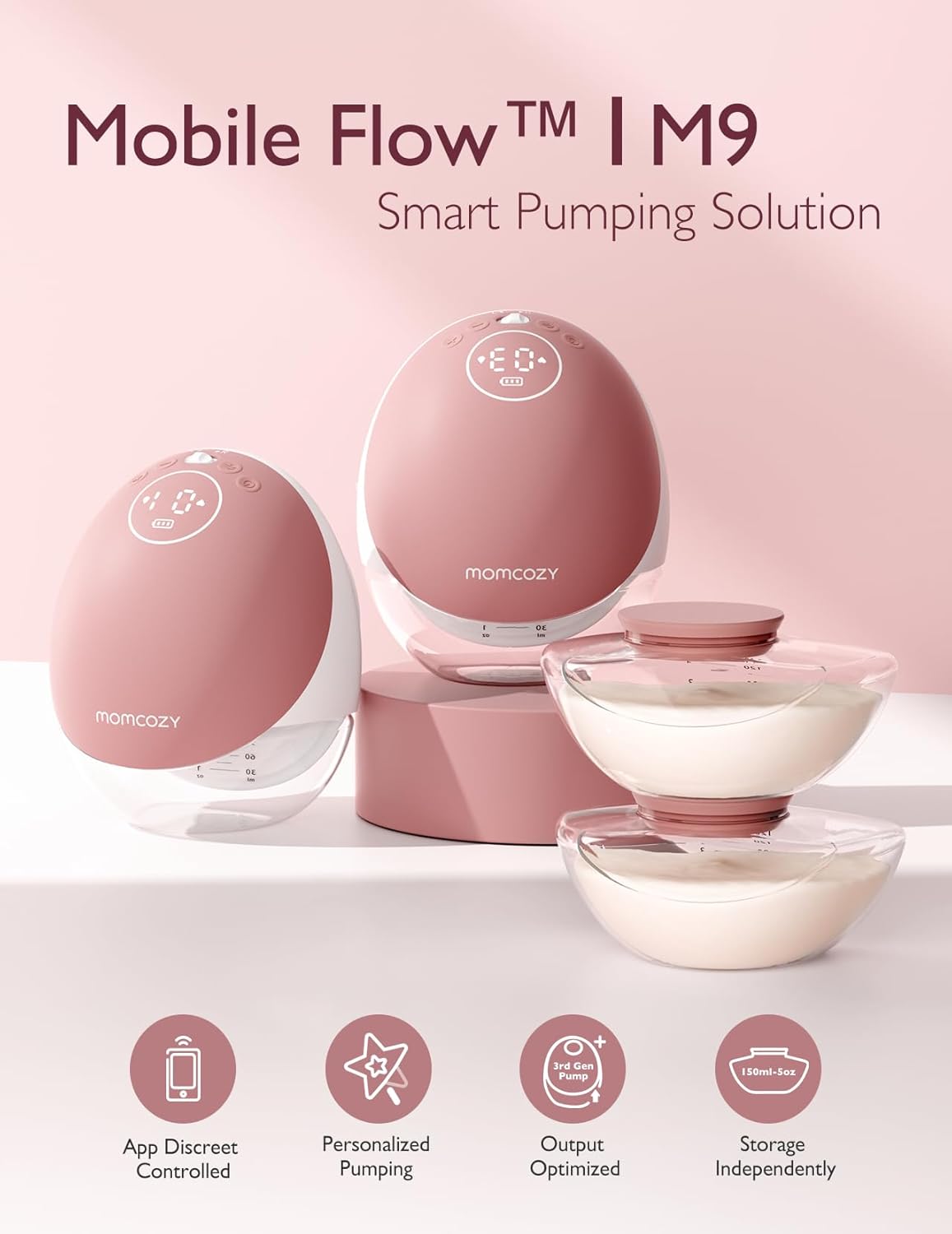 M Wearabl Pump App-Enabled Multi-Mode 1 Level Personalize Pumpin fo Th Moder Mom