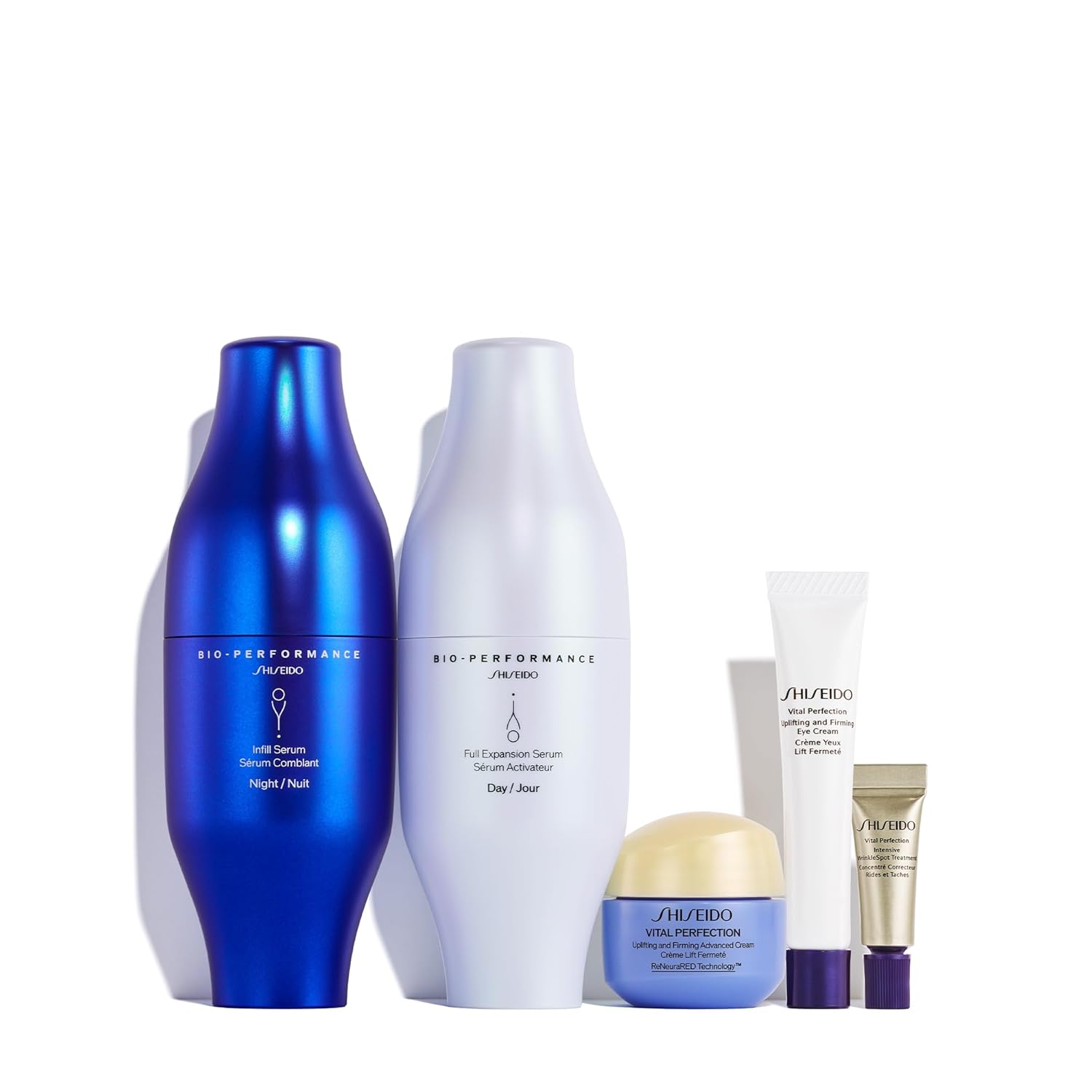Shiseid Day-to-Nigh Plumpin Skincar Se Bio-Performanc Ski Fille Serum (30m x2) Vita Perfectio Advance Crea (15mL) Ey Crea (5mL Intensiv WrinkleSpo Treatmen (2mL $37 Value
