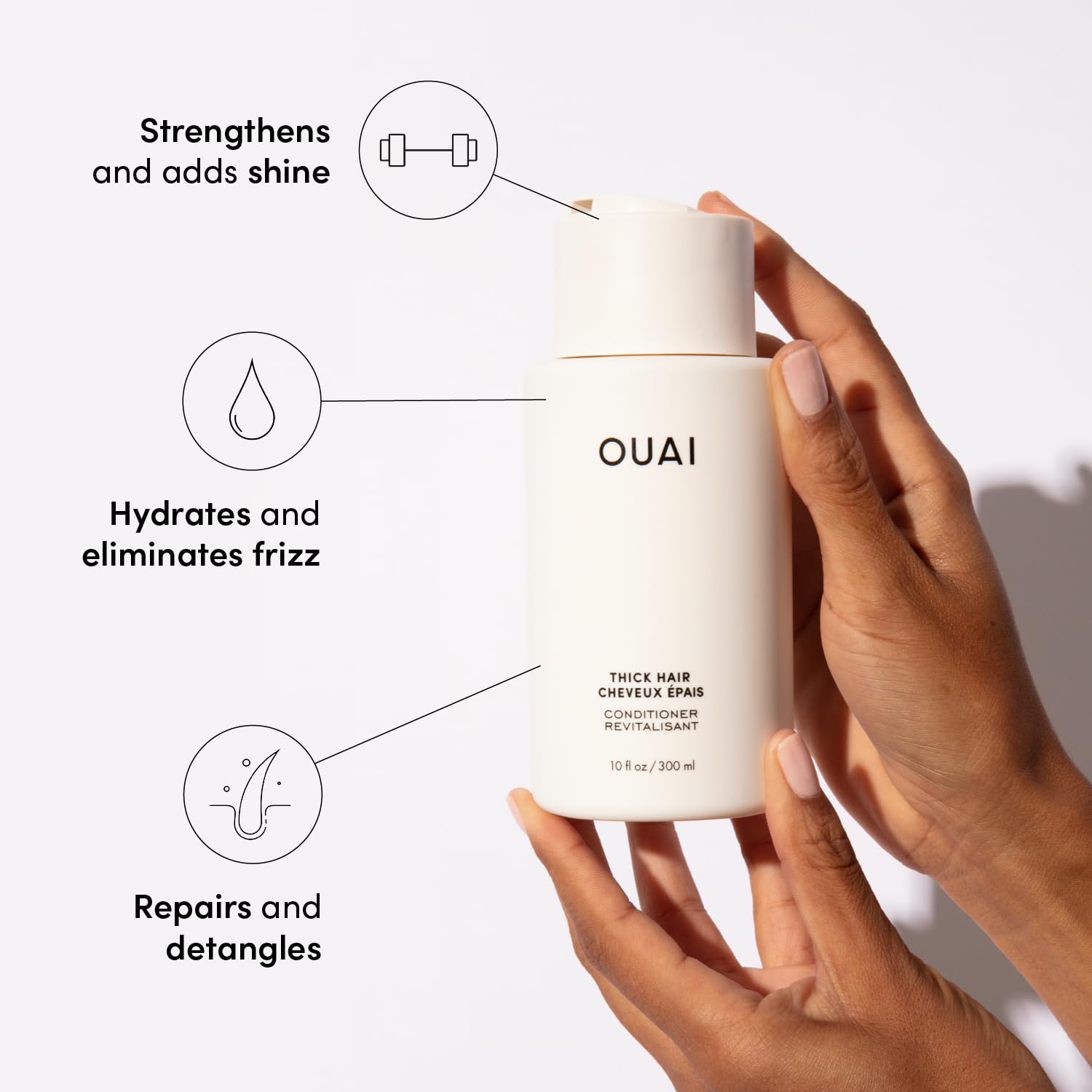 OUA Thic Hai Conditione Refil Moisturizin Conditione fo Dry Frizz Hai Keratin Marshmallo Root She Butte an Avocad Oi Paraben Phthalat Sulfat Fre (3 Oz)