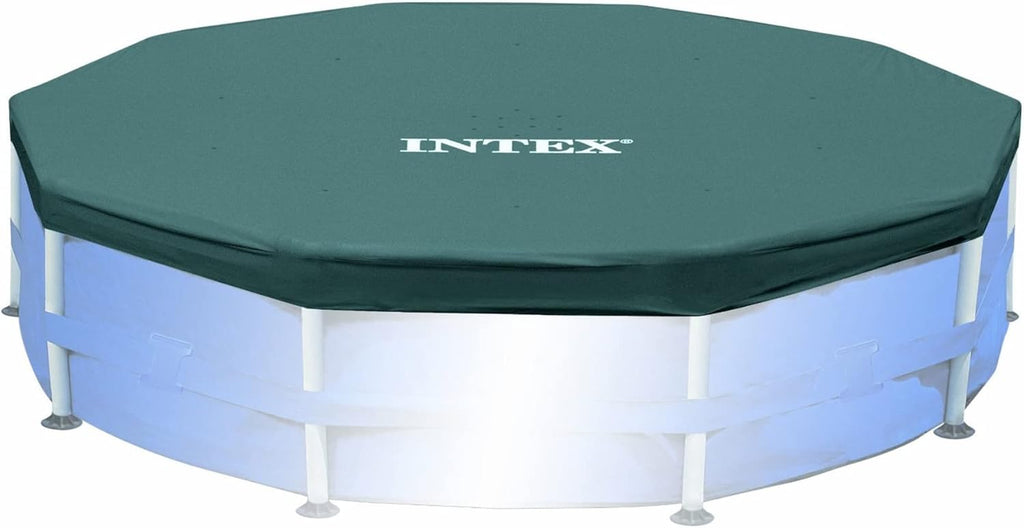 Inte 28032 Poo Cover fo 15f Roun Meta Fram Pool Include Rop Ti Drai Hole 10i Overhan Snu Fi ( Pack)