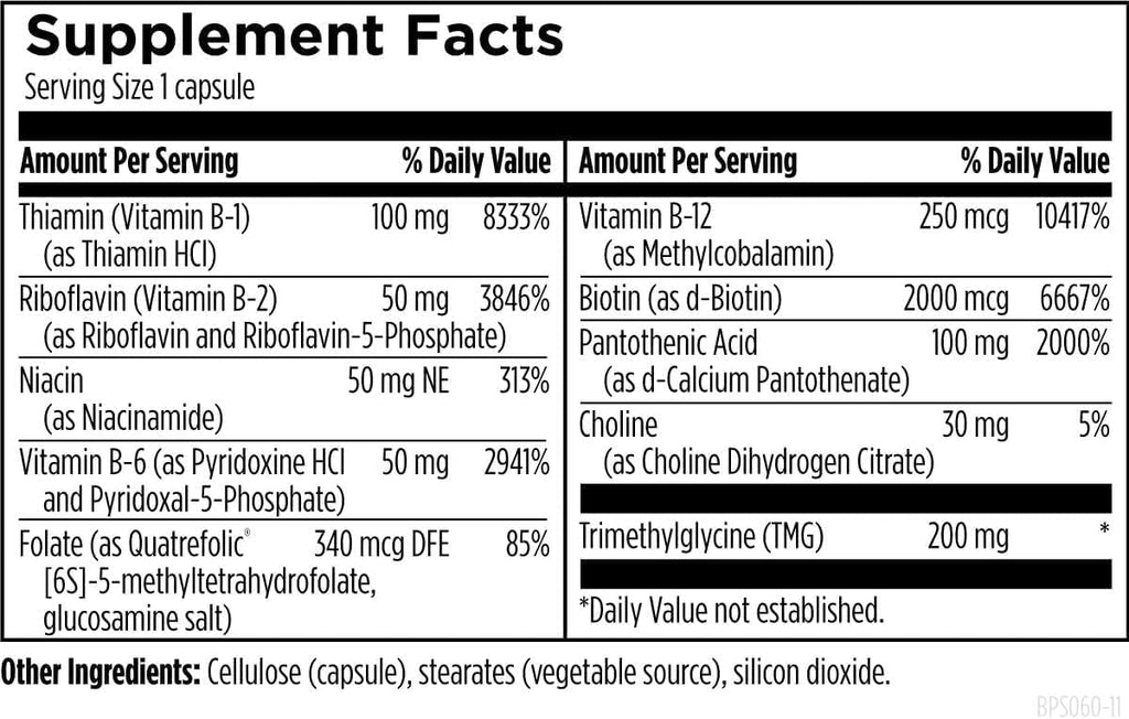 Designs for Health Vitamin B Supreme - B Complex Vitamins for Metabolism, Energy Support + Heart Health - Folate, Vitamin B12, Niacin, Biotin, Vitamin B6 + Thiamine B1 Supplement (60 Vegan Capsules)