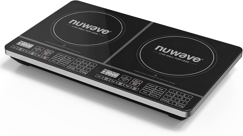 PI Double Portable Powerfu 1800 wit Larg 8 Heatin Coils Independen Controls 9 Tem Setting fro 100¡ã t 575¡ã i 5¡ã Increments 11.5 Shatter-Proo Cerami Glas Surface