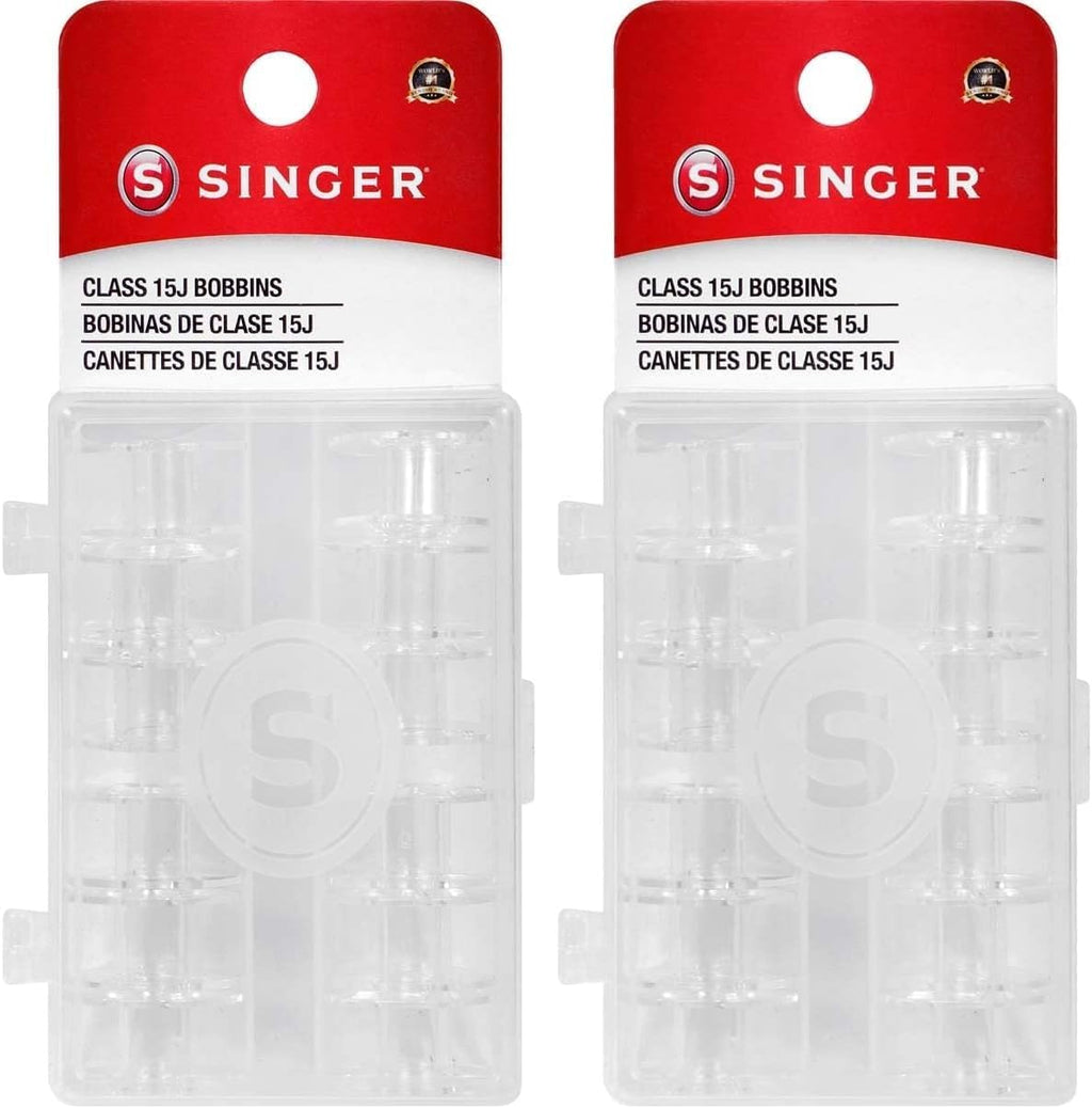 SINGER 06543 Class 15J Bobbins, Transparent, 12-Count