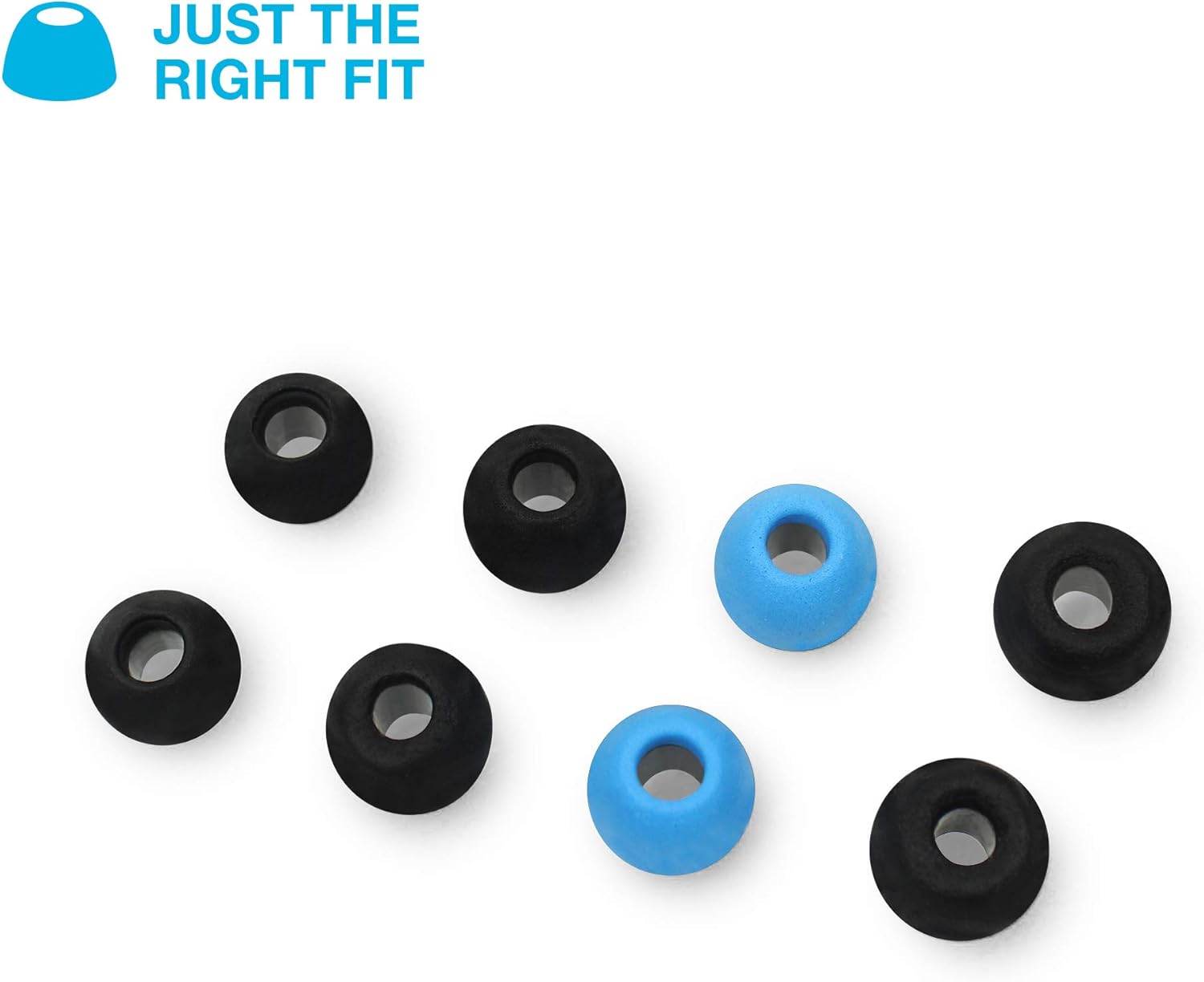 JLa Clou Foa Mnemoni Earbu Tips Pair o Custo Fi Universa Tips Memor Clou Foam Black/Blue