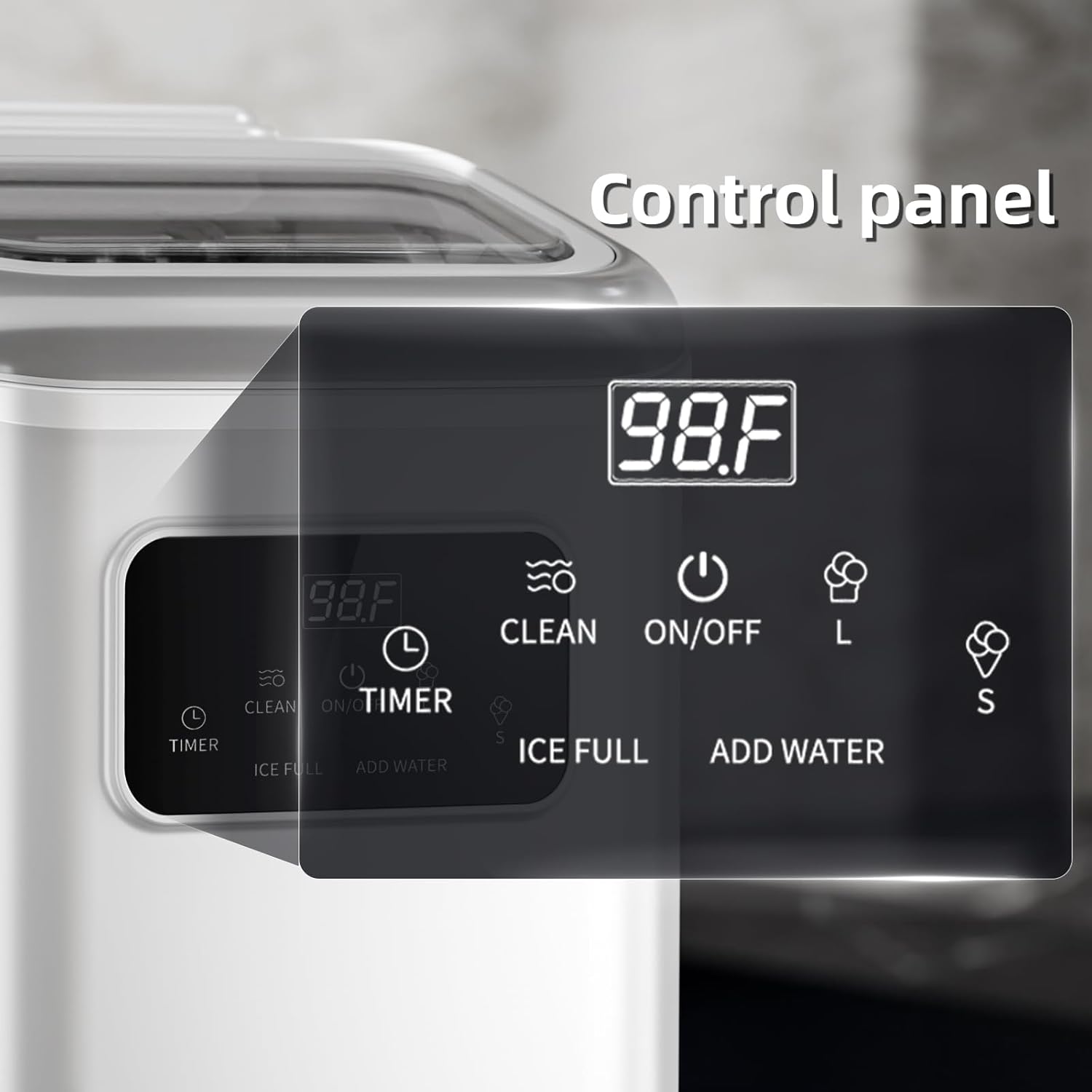 Antarcti Sta Counterto Ic Maker Portabl Ic Machin wit Carr Handle 28Lbs/24H Size Bulle Ice 24 Timing Cube i Min Office/Kitchen/Ba White