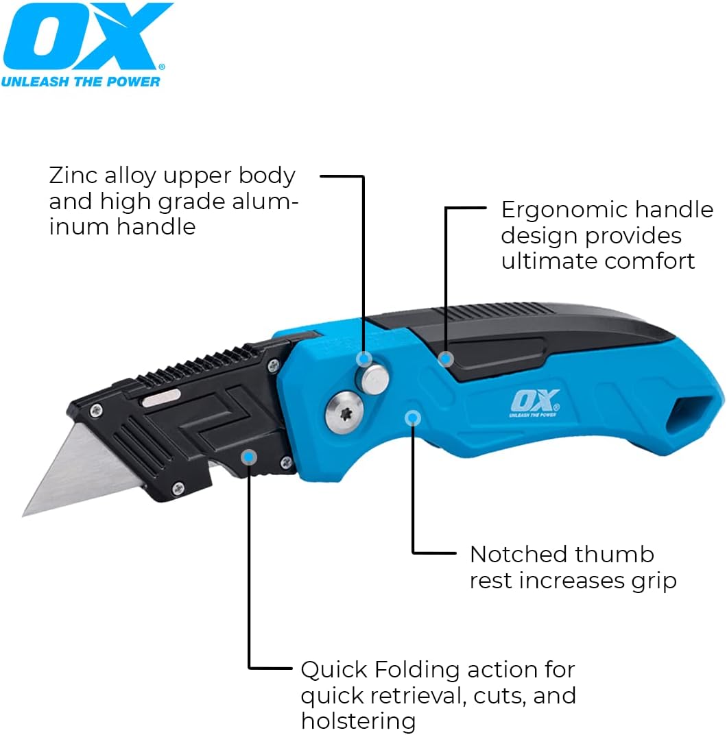 O Tool Pr Heav Dut Fixe Blad Foldin Bo Cutte Utilit Knif w/Eas Chang Blad Butto Quic Fol Actio Stron Constructio Knif wit Replacemen Blades
