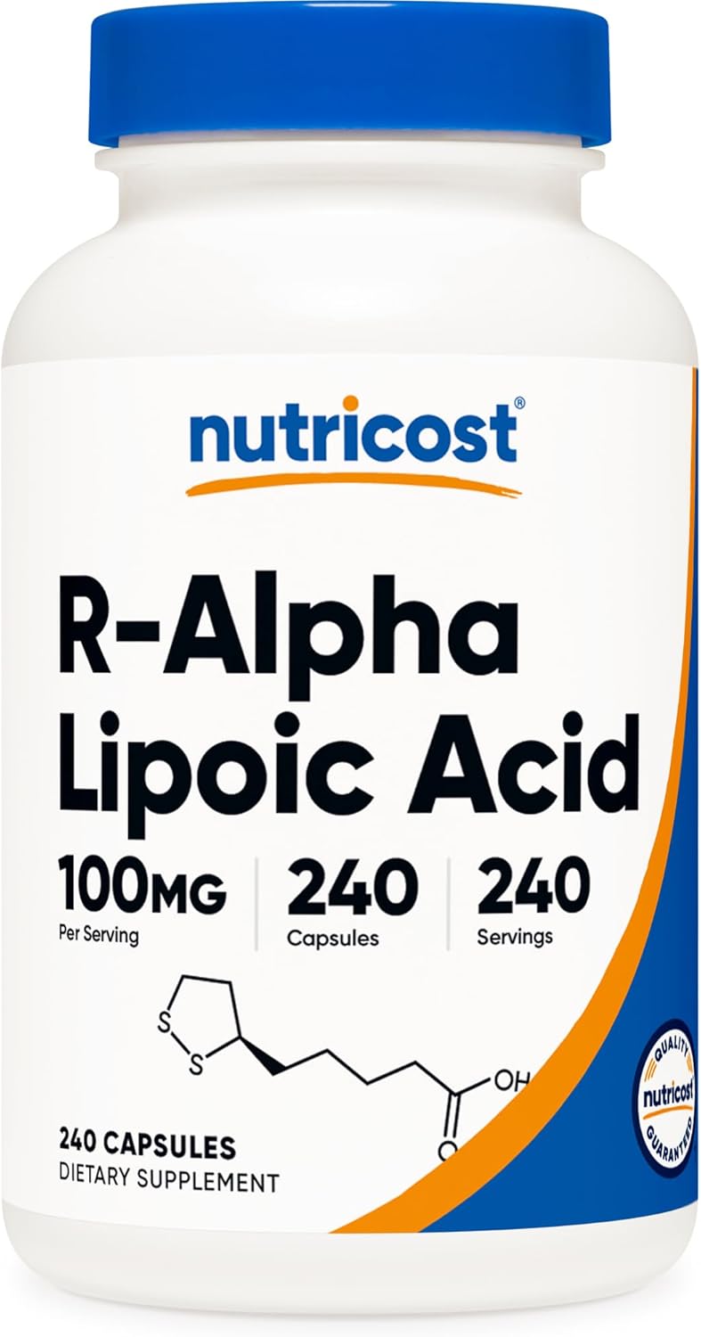 Nutricost R-Alpha Lipoic Acid 100mg, 120 Capsules - Veggie Capsules, Non-GMO, Gluten Free