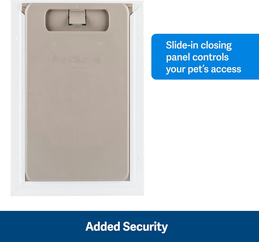 PetSafe Wall Entry Pet Door - Rust-Free Telescoping Frame - Easy Install for Interior Exterior Walls 4 3/4inch - 7inch Thick - Large - for Pets Up to 100 Lb