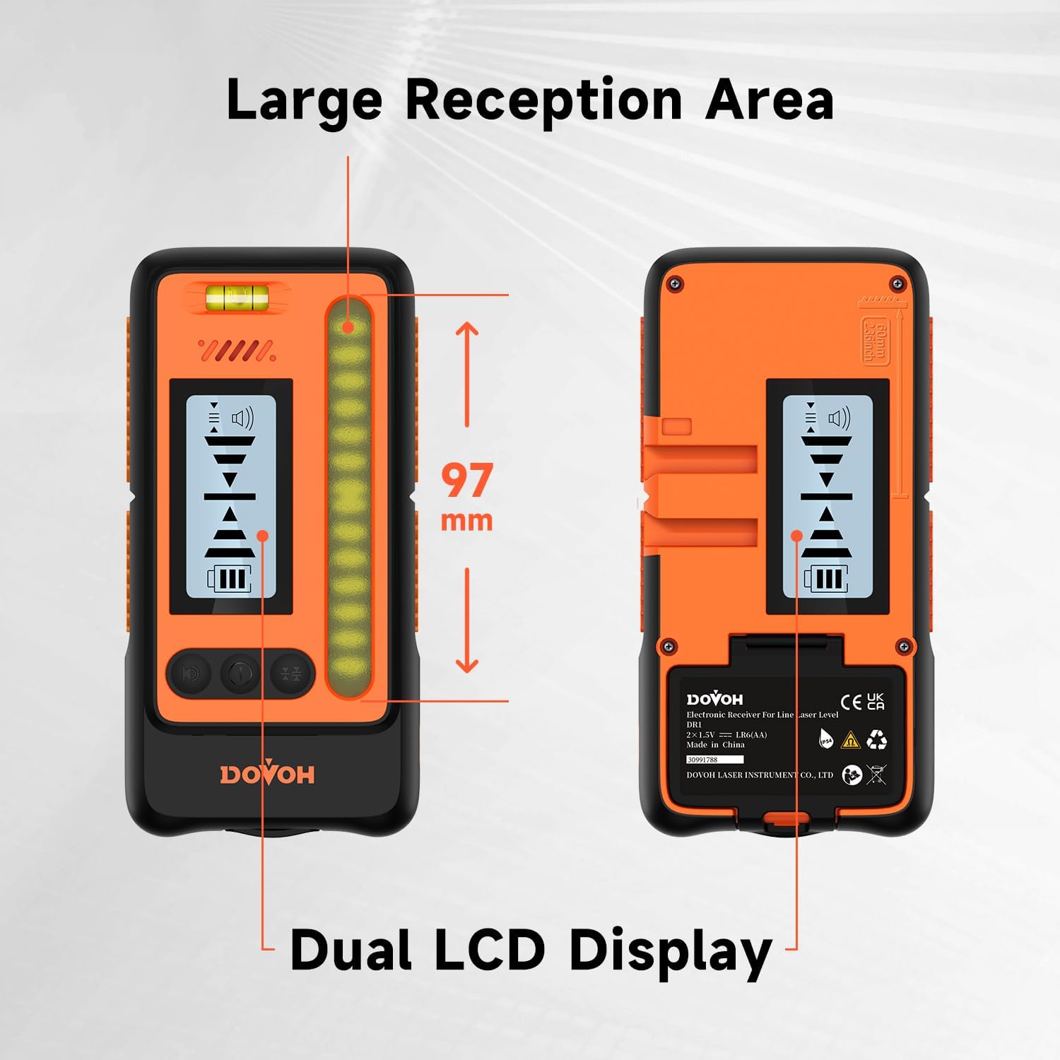 Hig Accurac Lase Leve Receive Dua LC Displa Lase Leve Detecto 197f i Sunligh Outdoors Lou Speaker IP5 Shock-resistant DR1