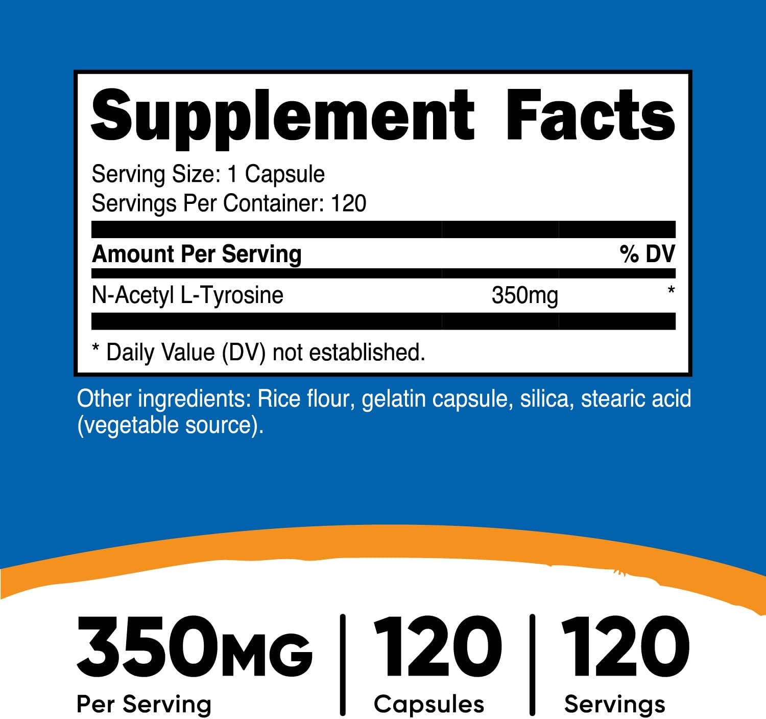 Nutricos N-Acety L-Tyrosin (NALT 350mg 12 Capsule Glute Free Non-GMO