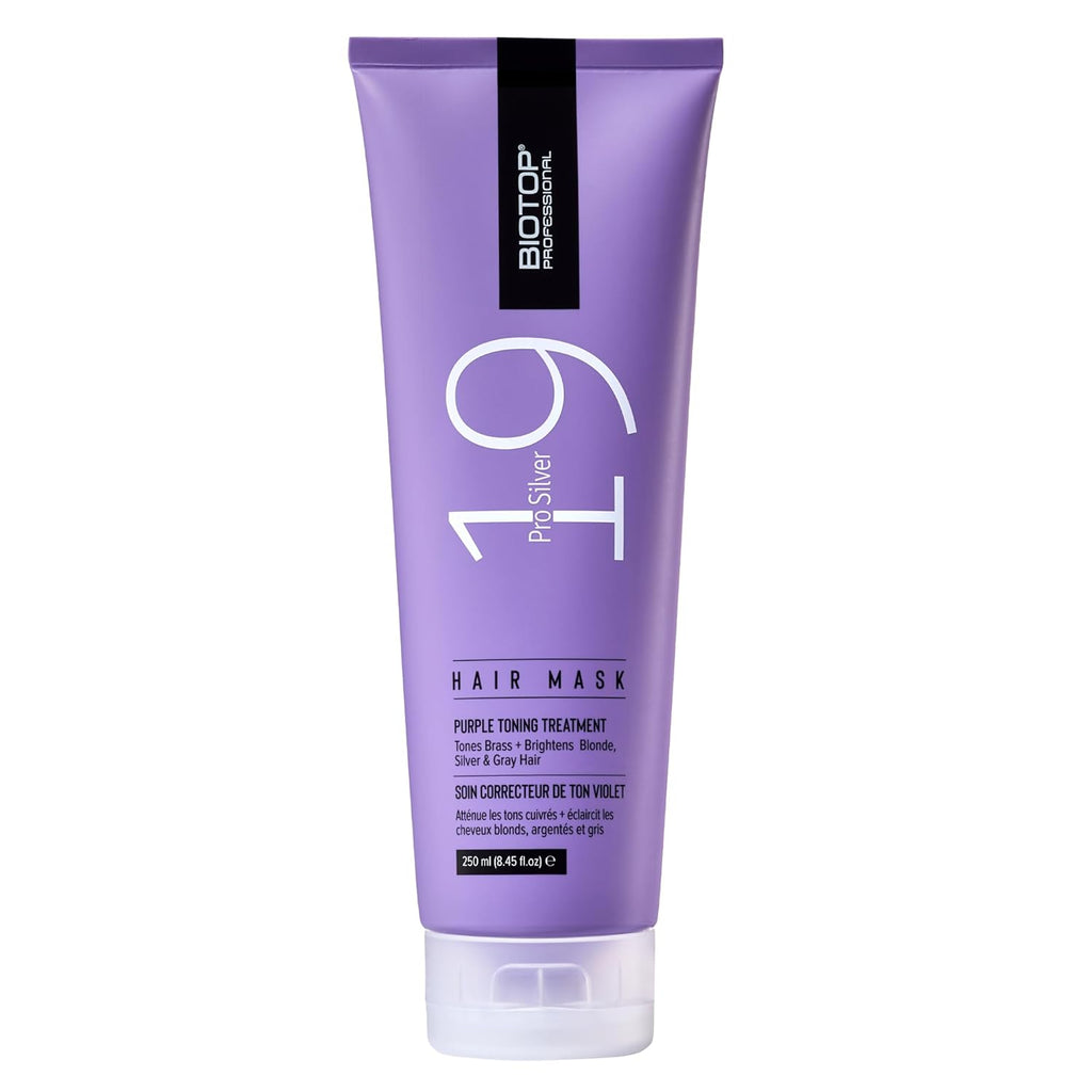 Biotop Professional 19 Pro Silver Hair Mask - Moisturizes Eliminates Yellow and Brassy Tones - Hydrating Hair Mask For Blonde or Bleached Hair - 8.45 oz