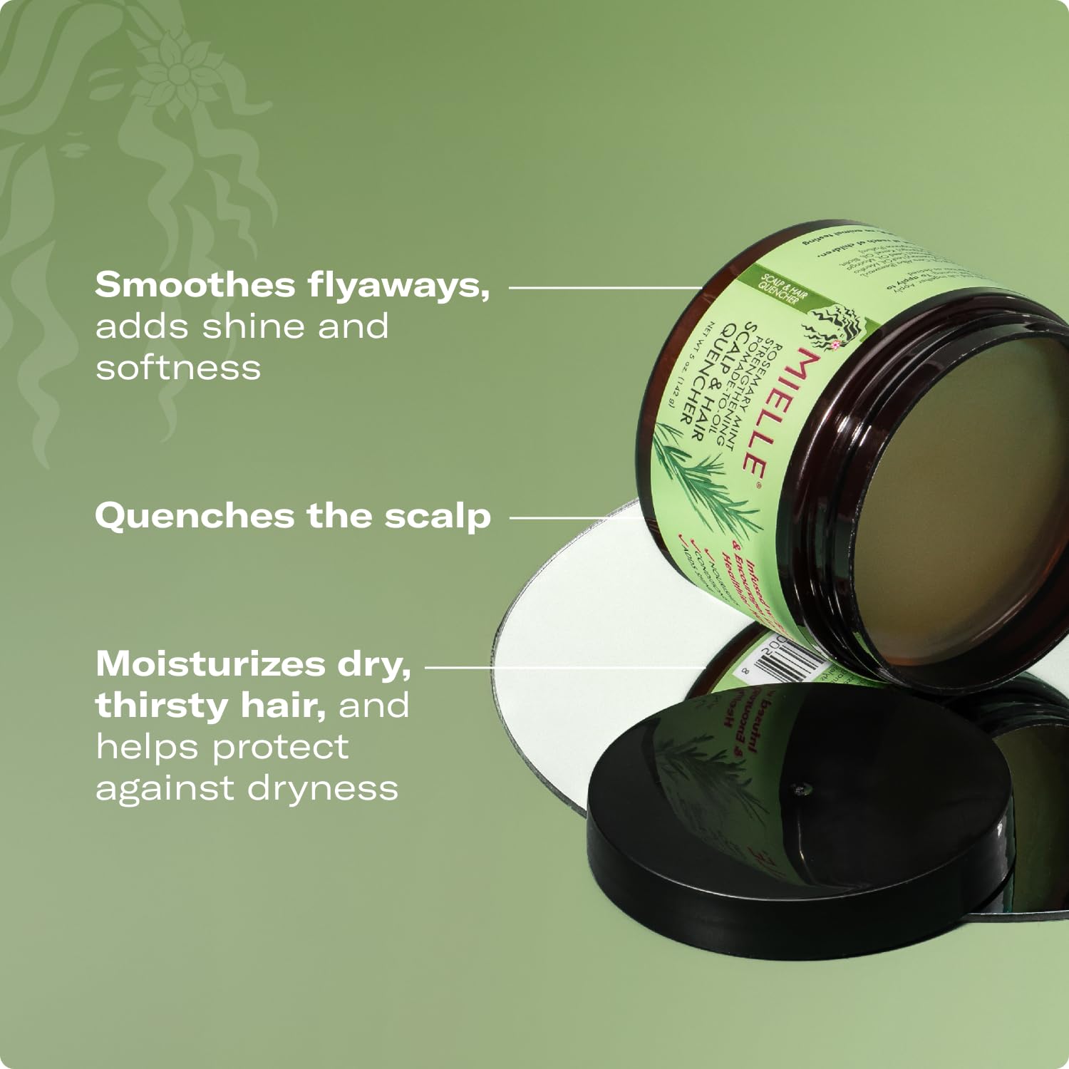 Miell Organic Rosemar Min Hai Pomad fo Wome Me Conditionin Natura Hai Moisturize t Quenc th Scalp Loc i Wav Patterns Ad Shin Hel Protec Agains Drynes ( oz)