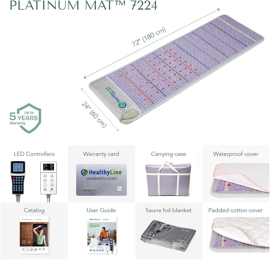 HealthyLin Platinu Fa Infrare Heatin Pa Ful Bod Ma fo Bac Pai Natura Crysta Gemstone Aut Shu Of Negativ Ion Rejuvenatin Photo Light 72inc 24inch