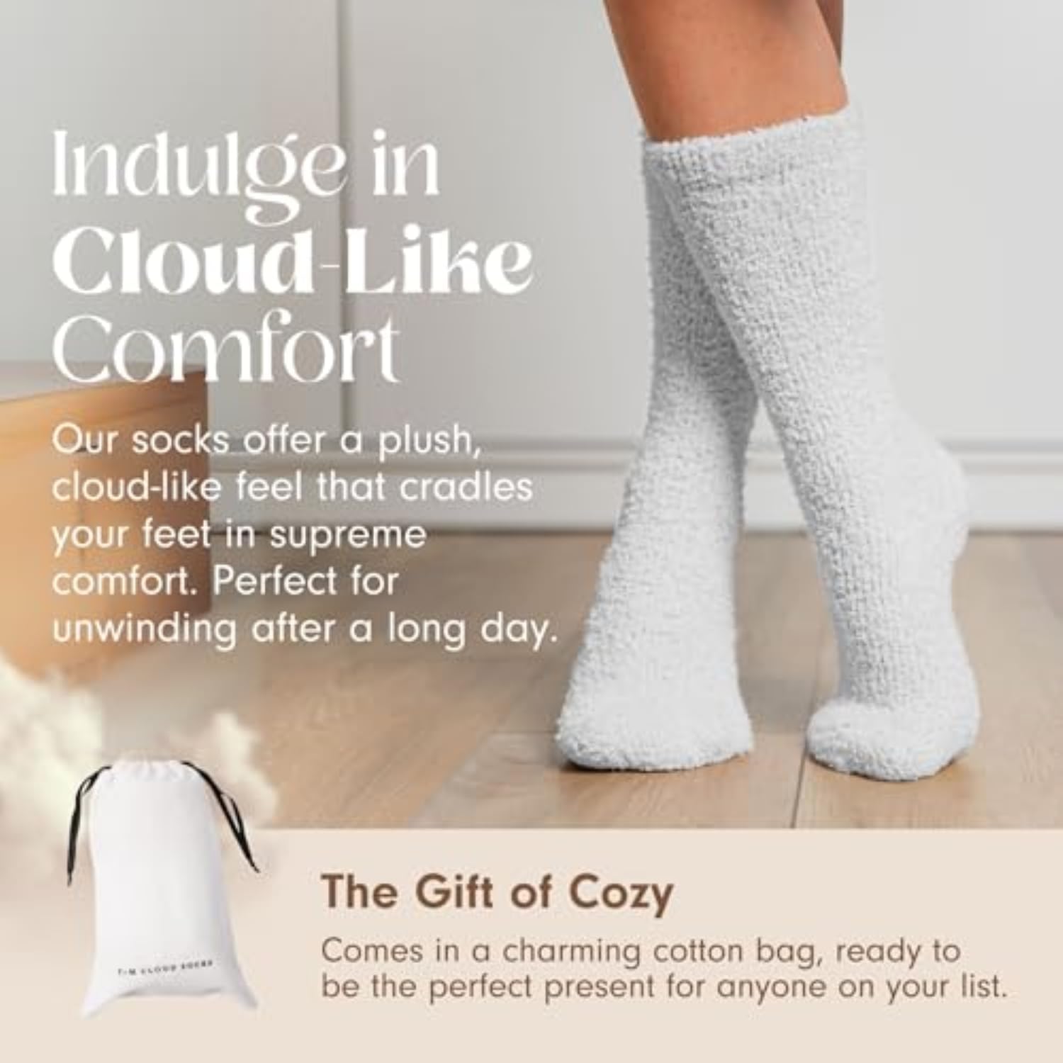 Unboxme Gifts Warm Cozy Ultra-Luxe Cloud Sock for Women Men - Super Soft Luxurious Fabric Sleep Socks