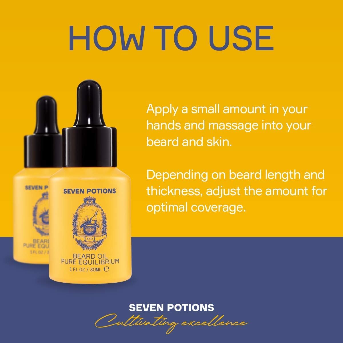 SEVEN POTIONS Natural Beard Oil for Men 1 FL OZ / 30ml ¡ª Fragrance Free & Unscented Beard Softener & Conditioner ¡ª Vegan Conditioning Oil That Helps Prevent Itch & Dandruff (Pure Equilibrium)