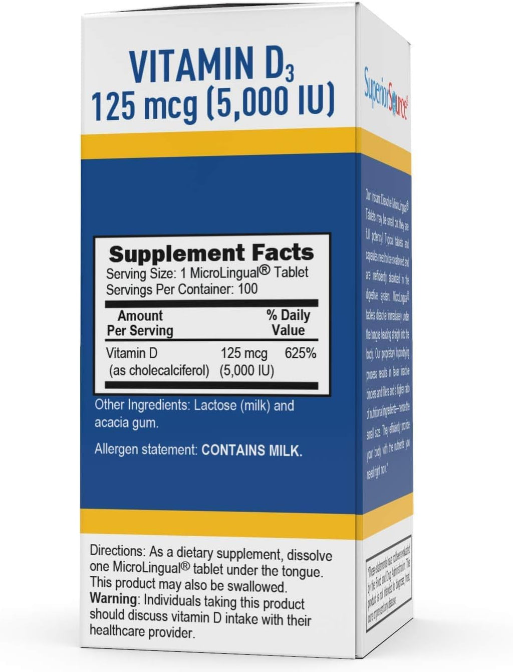 Superio Sourc Vitami D 500 I Offer Immun System Brai Nervou Syste Suppor Aid Calciu Absorptio fo Teet Bon Healt Bariatri Friendl 10 Sublingua Dissolvin Tablets