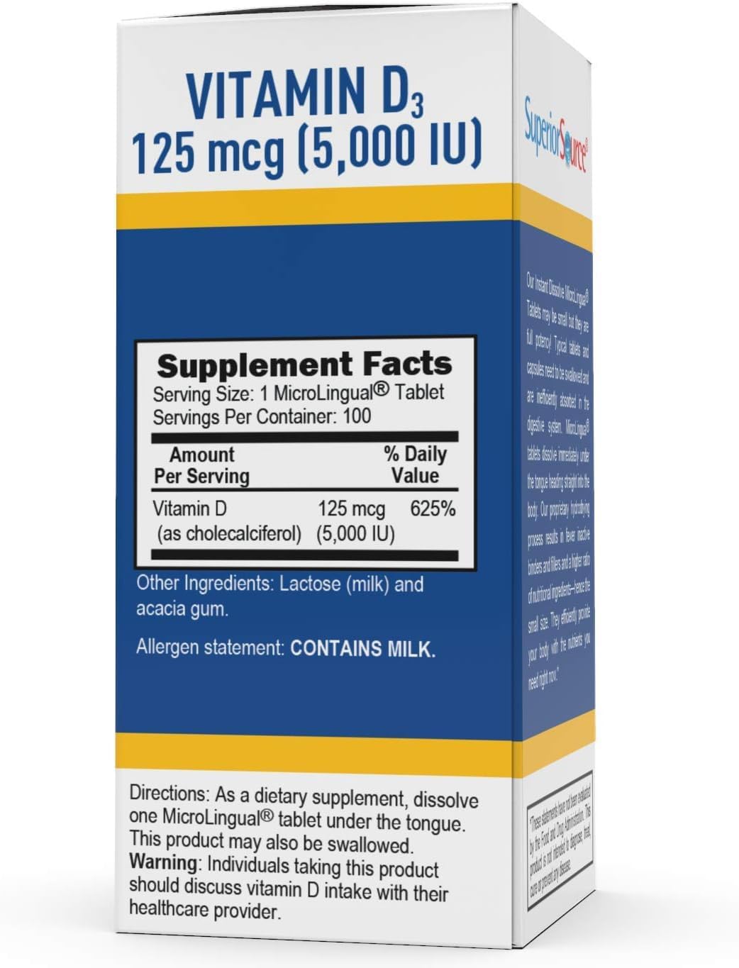 Superio Sourc Vitami D 500 I Offer Immun System Brai Nervou Syste Suppor Aid Calciu Absorptio fo Teet Bon Healt Bariatri Friendl 10 Sublingua Dissolvin Tablets