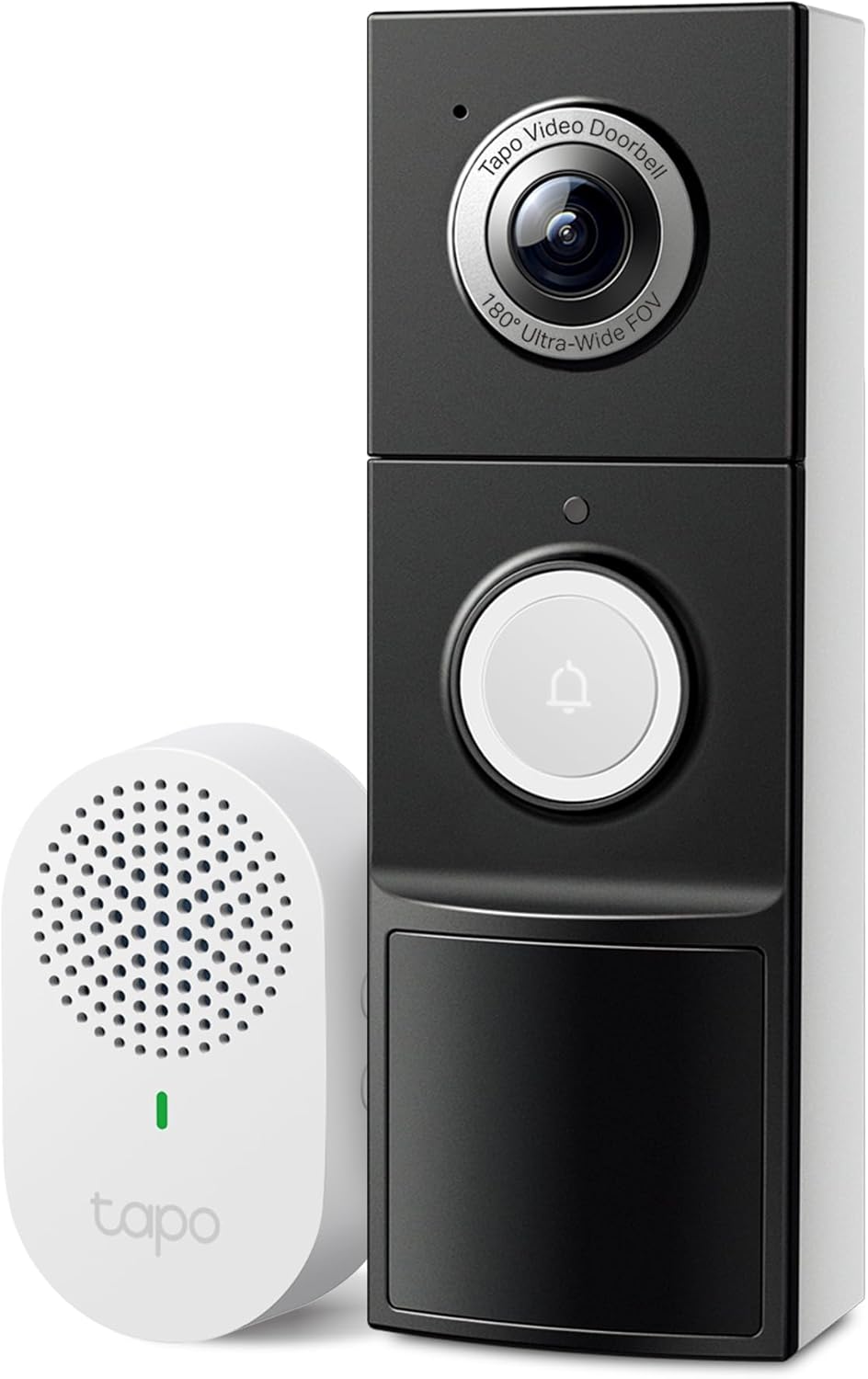 Tapo by TP-Link Smart Video Doorbell Camera with Chime, Battery or Wired, 2K QHD Color Night Vison, No Monthly Fee, 180¡ã Ultra-Wide Head-to-Toe View, Ring Call, Free AI Detection, Local Storage (D225)