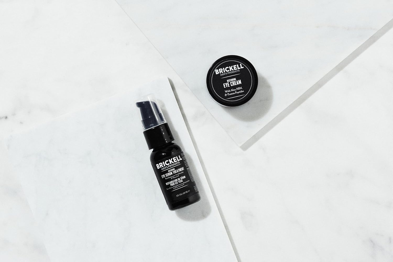 Brickel Men' Restorin Ey Routin fo Men Ey Crea an Seru fo Men Natura an Organic Unscented Men' Ski Car Gif Set