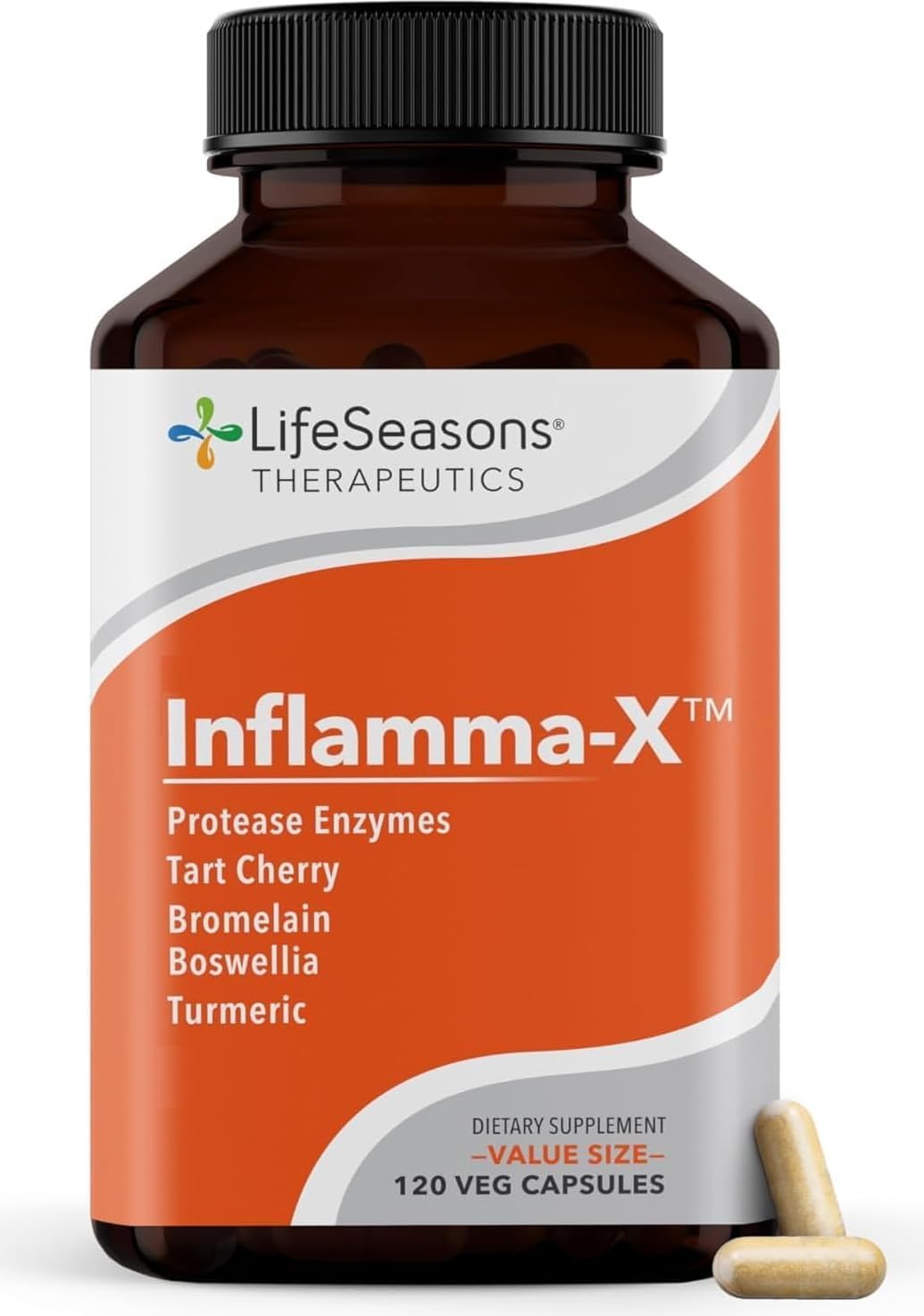 LifeSeason Inflamma- Join Tissu Suppor Supplemen Support Muscl Comfort Recover Flexibilit Herba Formul wit Turmeric Bromlein Proteas 12 Capsules